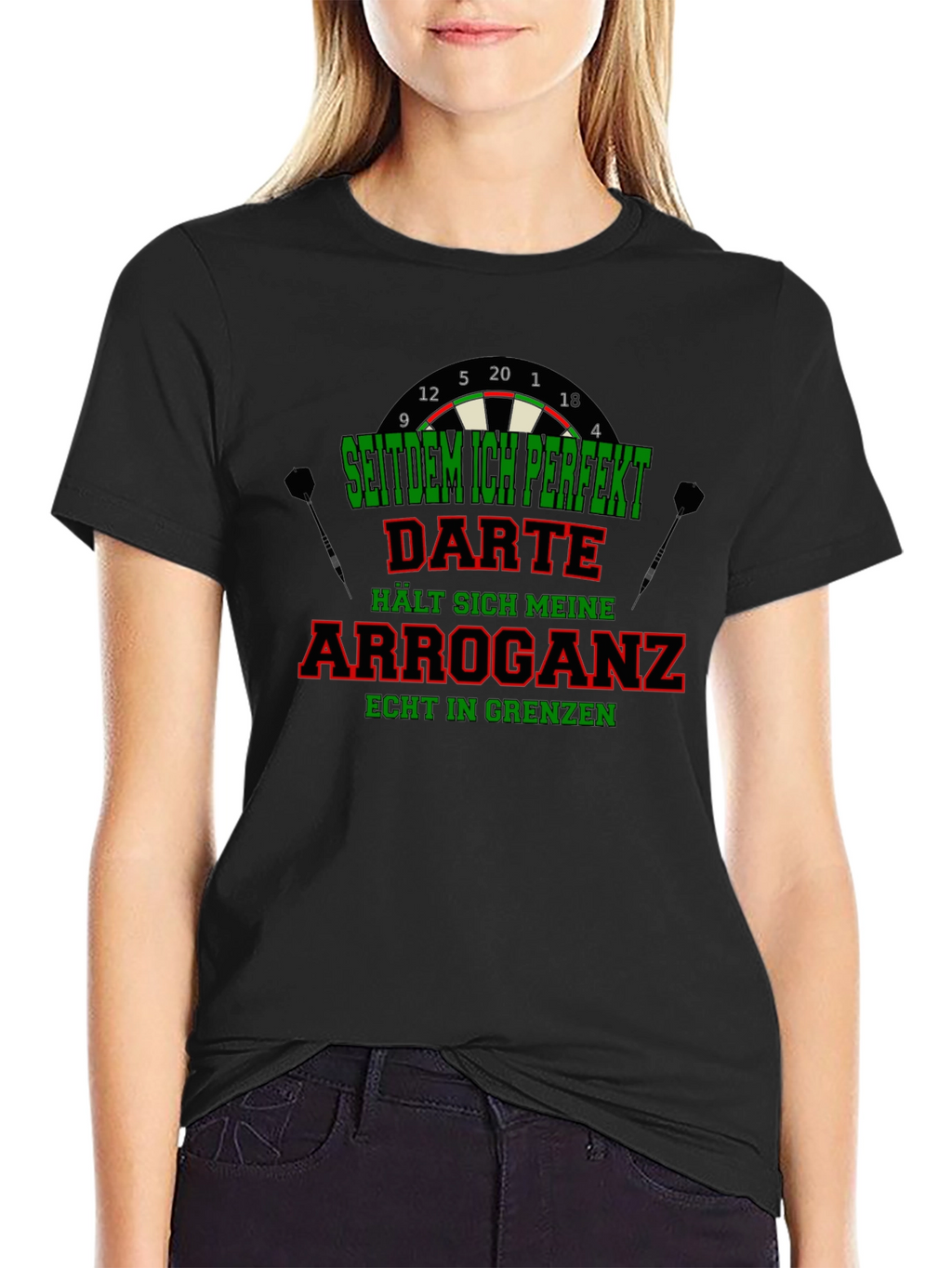 Funny Darts T-Shirt - Arrogance in Check