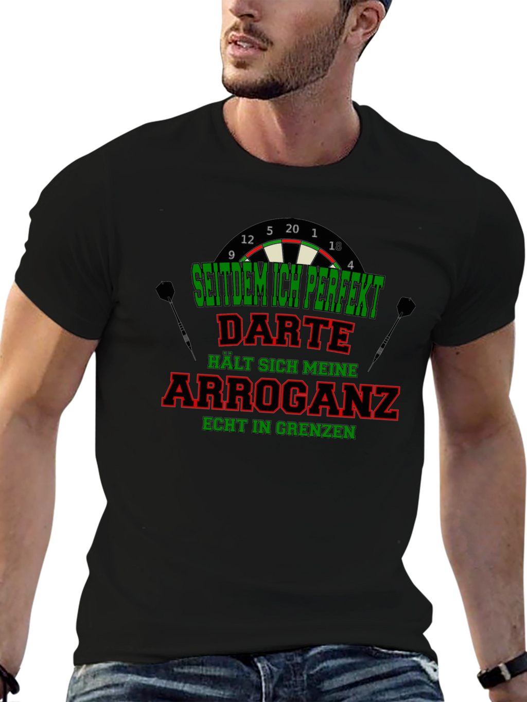 Funny Darts T-Shirt - Arrogance in Check