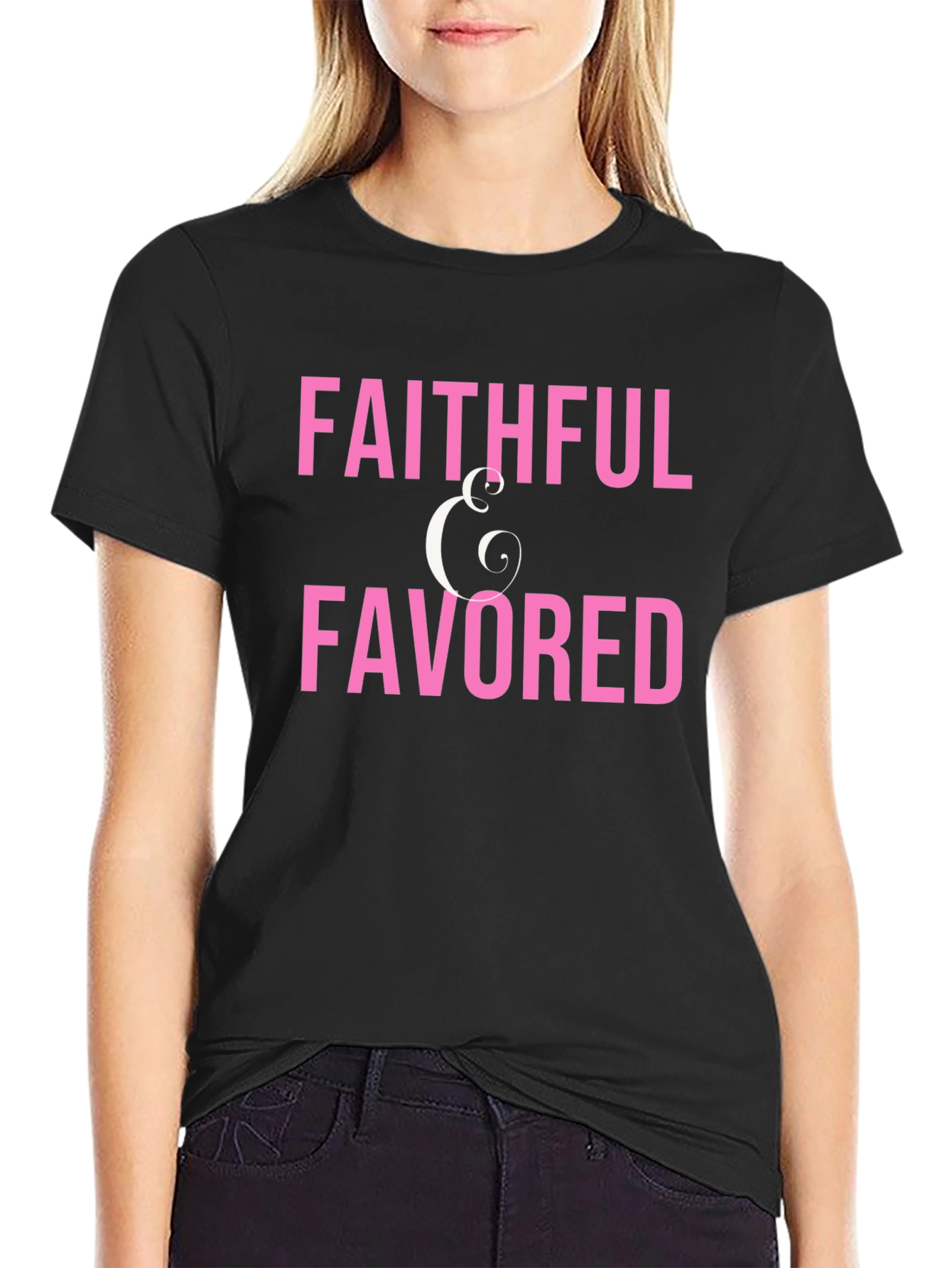 Faithful & Favored Graphic T-Shirt - Black