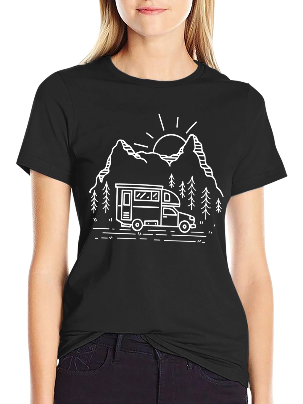 Adventure Camper Graphic T-Shirt - Black
