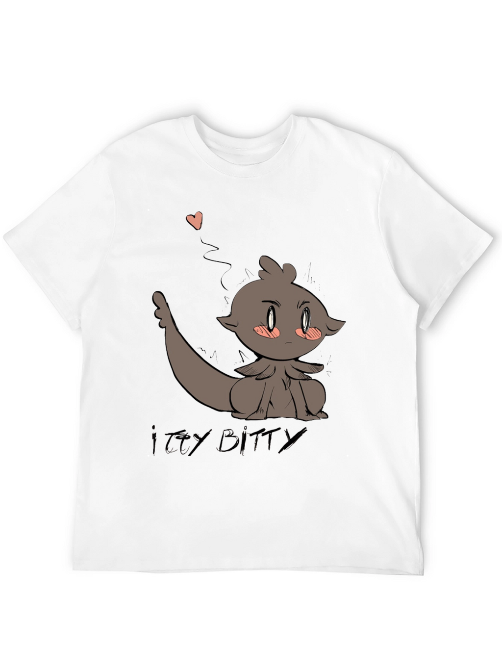 Cute Itty Bitty Cartoon Graphic Black T-Shirt