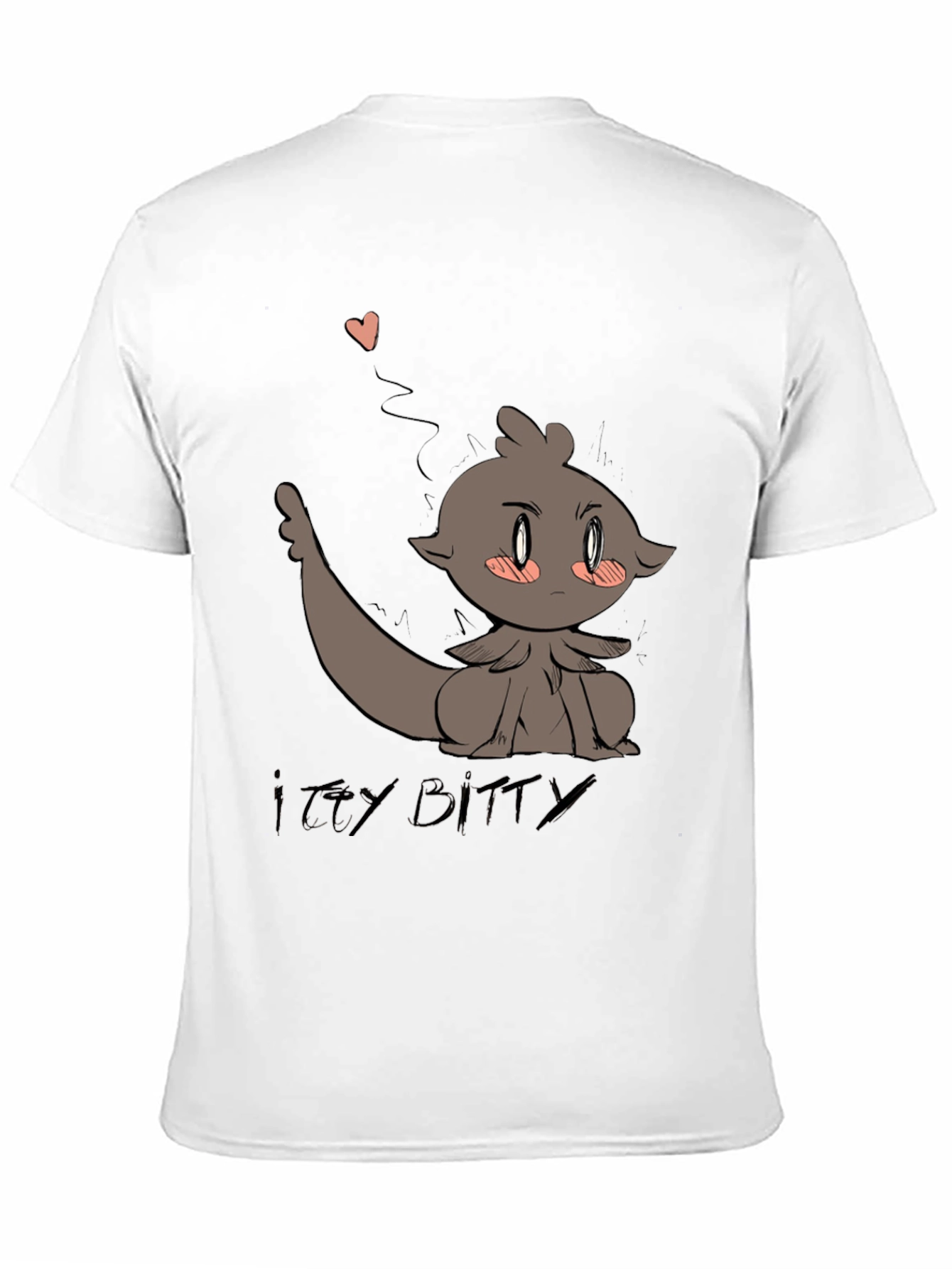 Cute Itty Bitty Cartoon Graphic Black T-Shirt