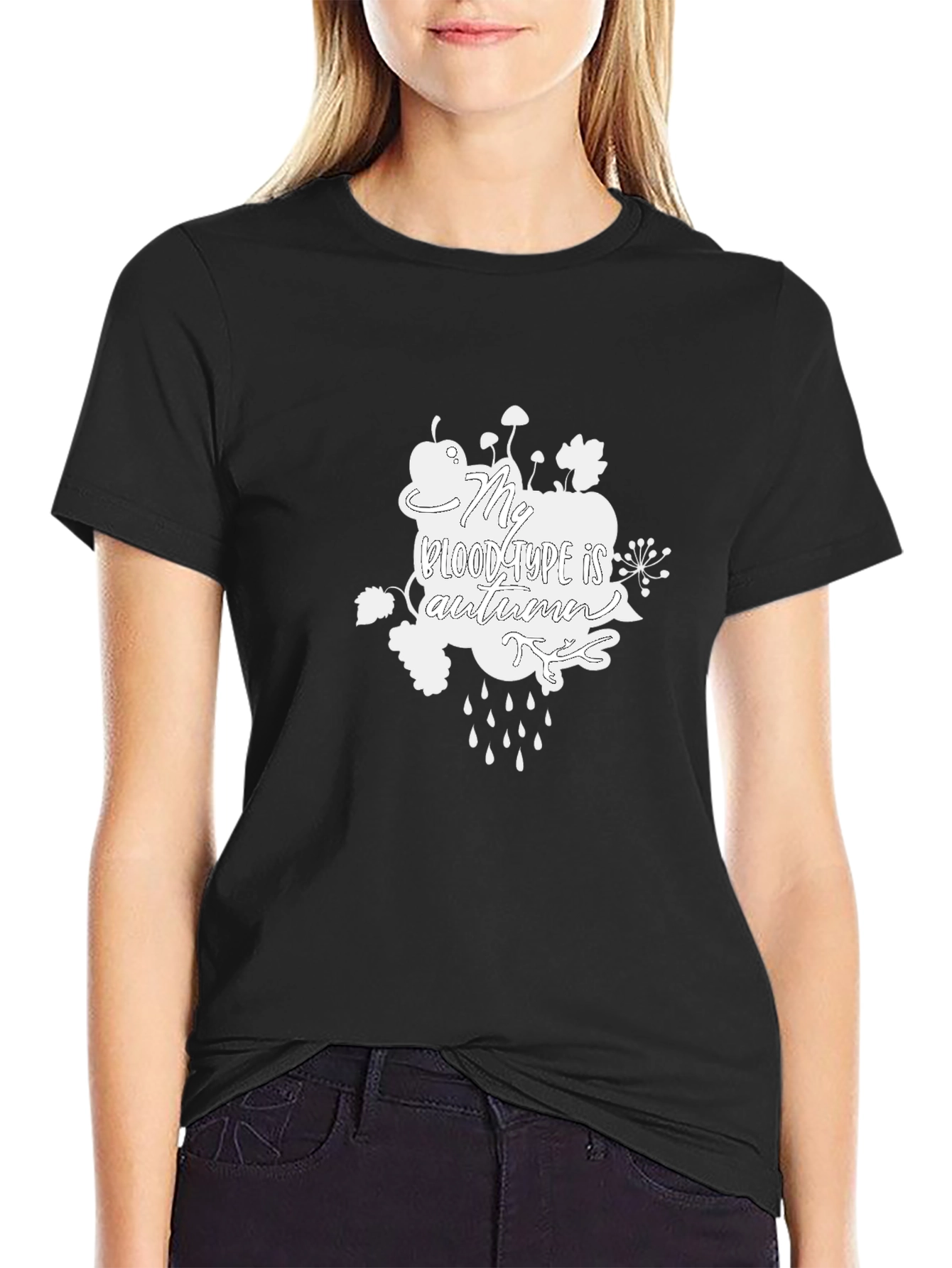 My Blood Type is Autumn Black T-Shirt