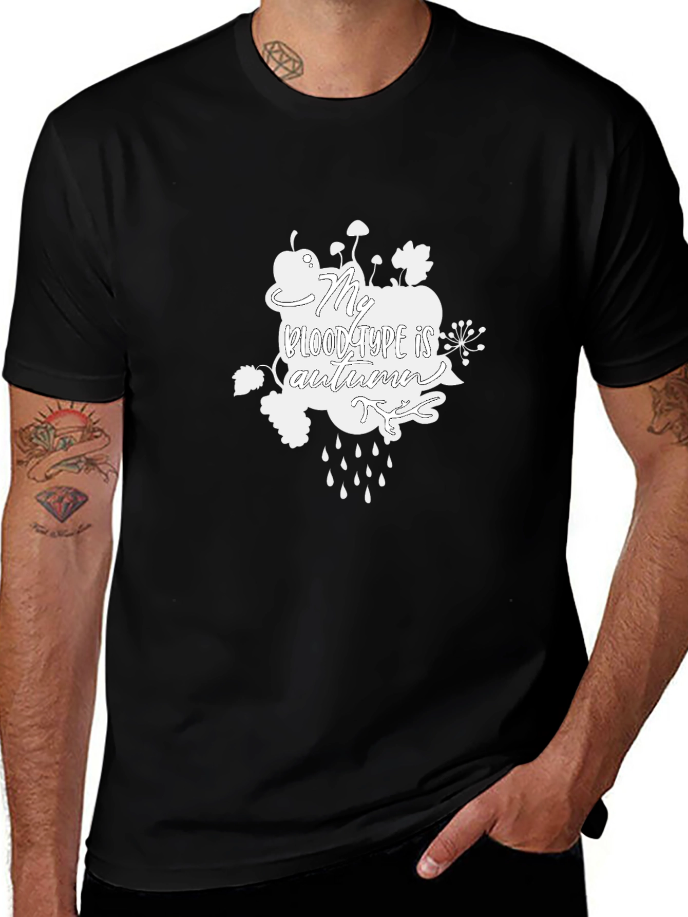 My Blood Type is Autumn Black T-Shirt