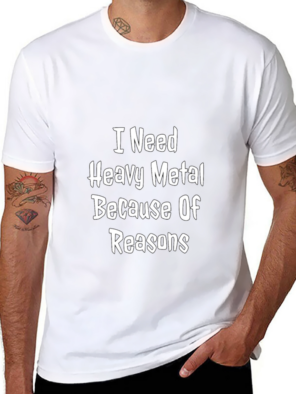 Heavy Metal Reasons Graphic Tee - Black Cotton Blend