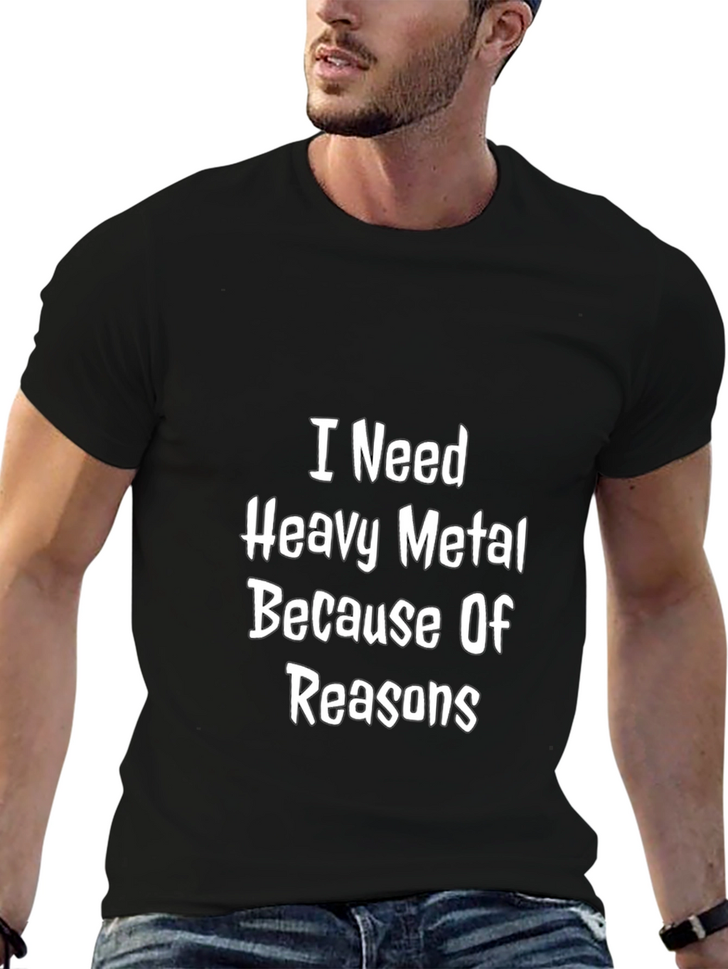Heavy Metal Reasons Graphic Tee - Black Cotton Blend