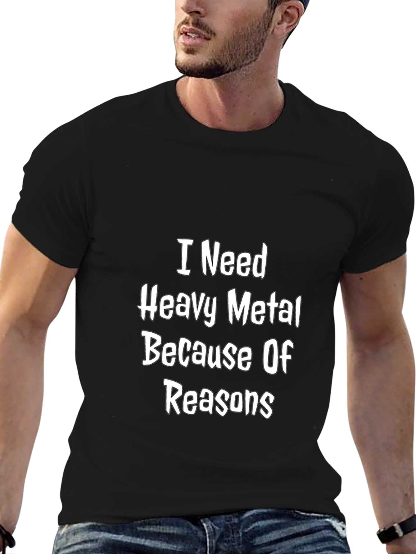 Heavy Metal Reasons Graphic Tee - Black Cotton Blend