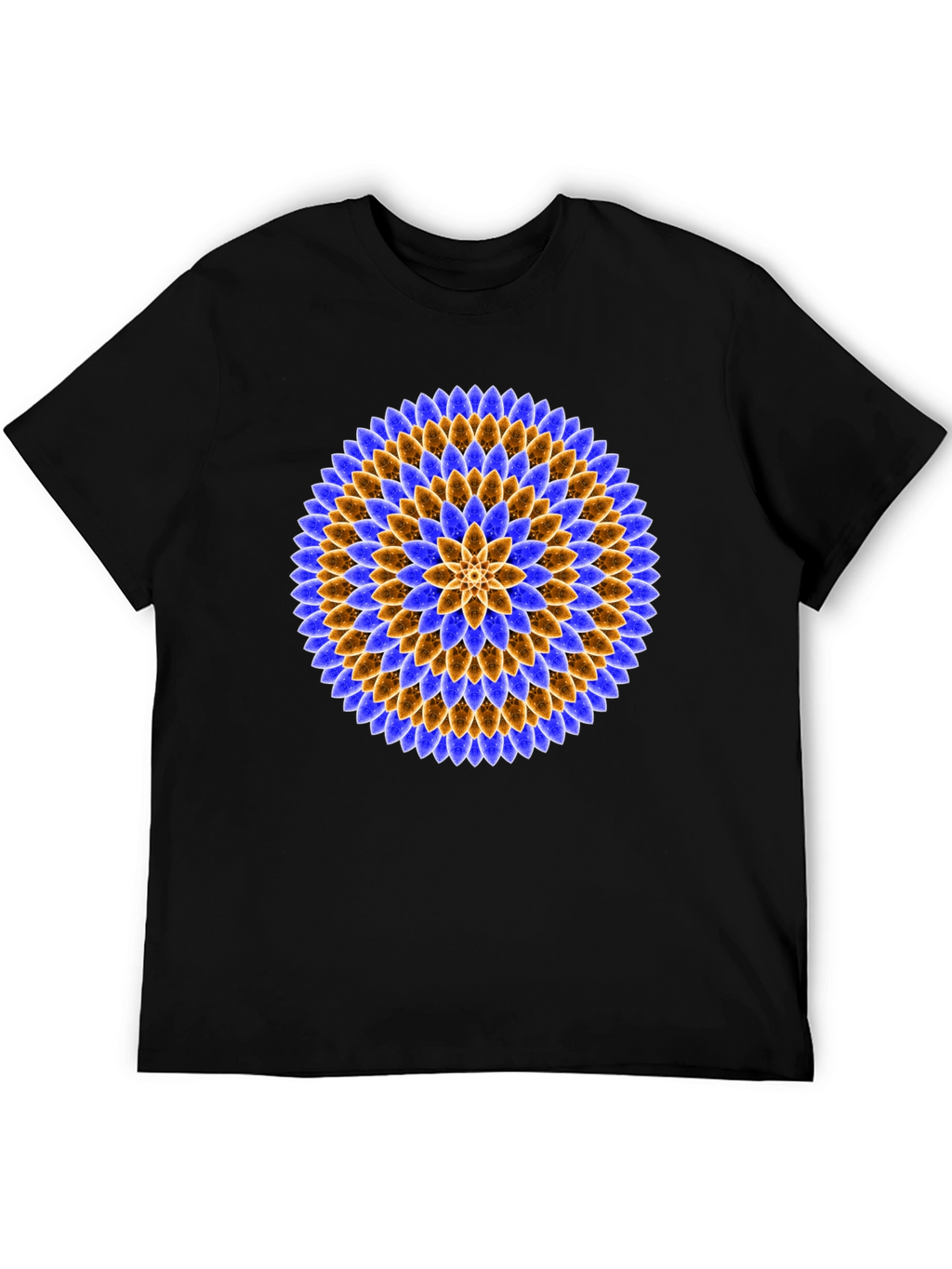 Floral Mandala Graphic Tee - Black Cotton T-Shirt