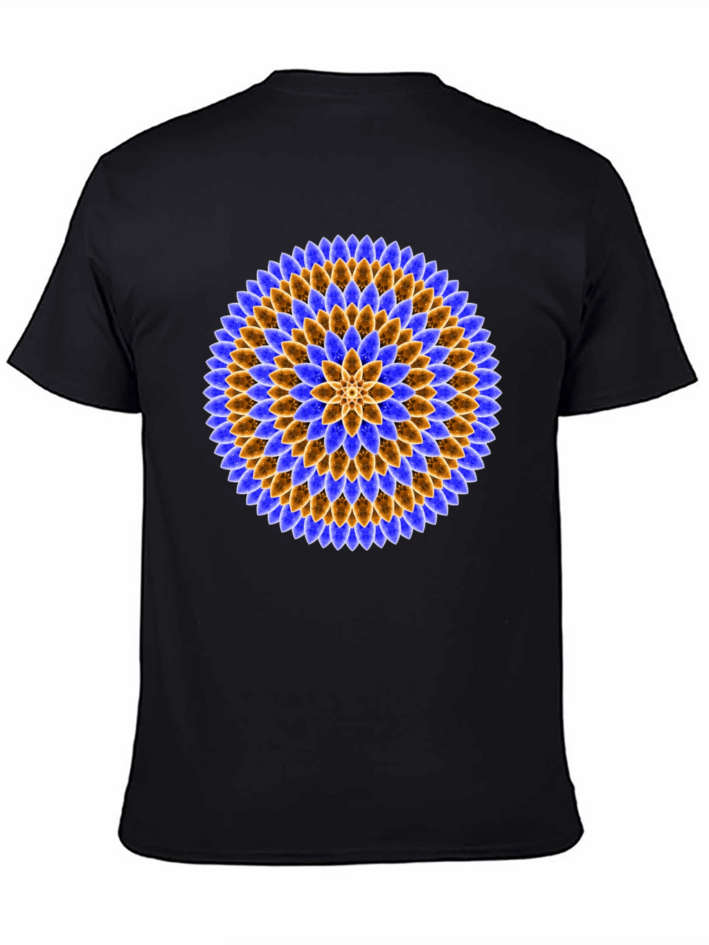 Floral Mandala Graphic Tee - Black Cotton T-Shirt