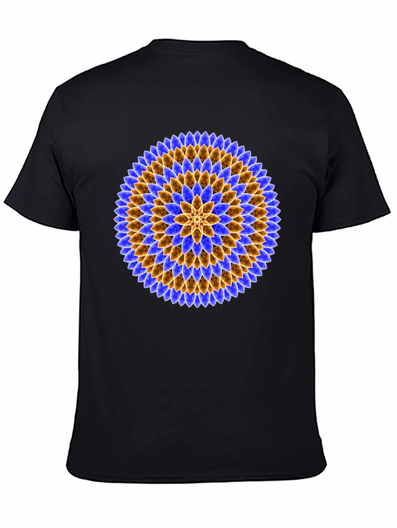 Floral Mandala Graphic Tee - Black Cotton T-Shirt