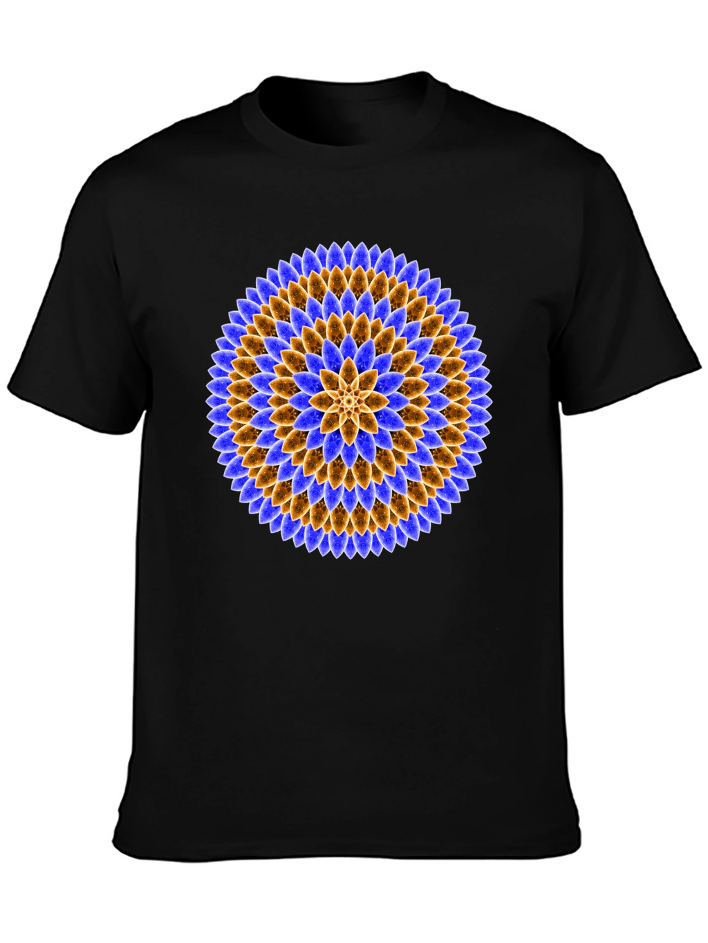 Floral Mandala Graphic Tee - Black Cotton T-Shirt