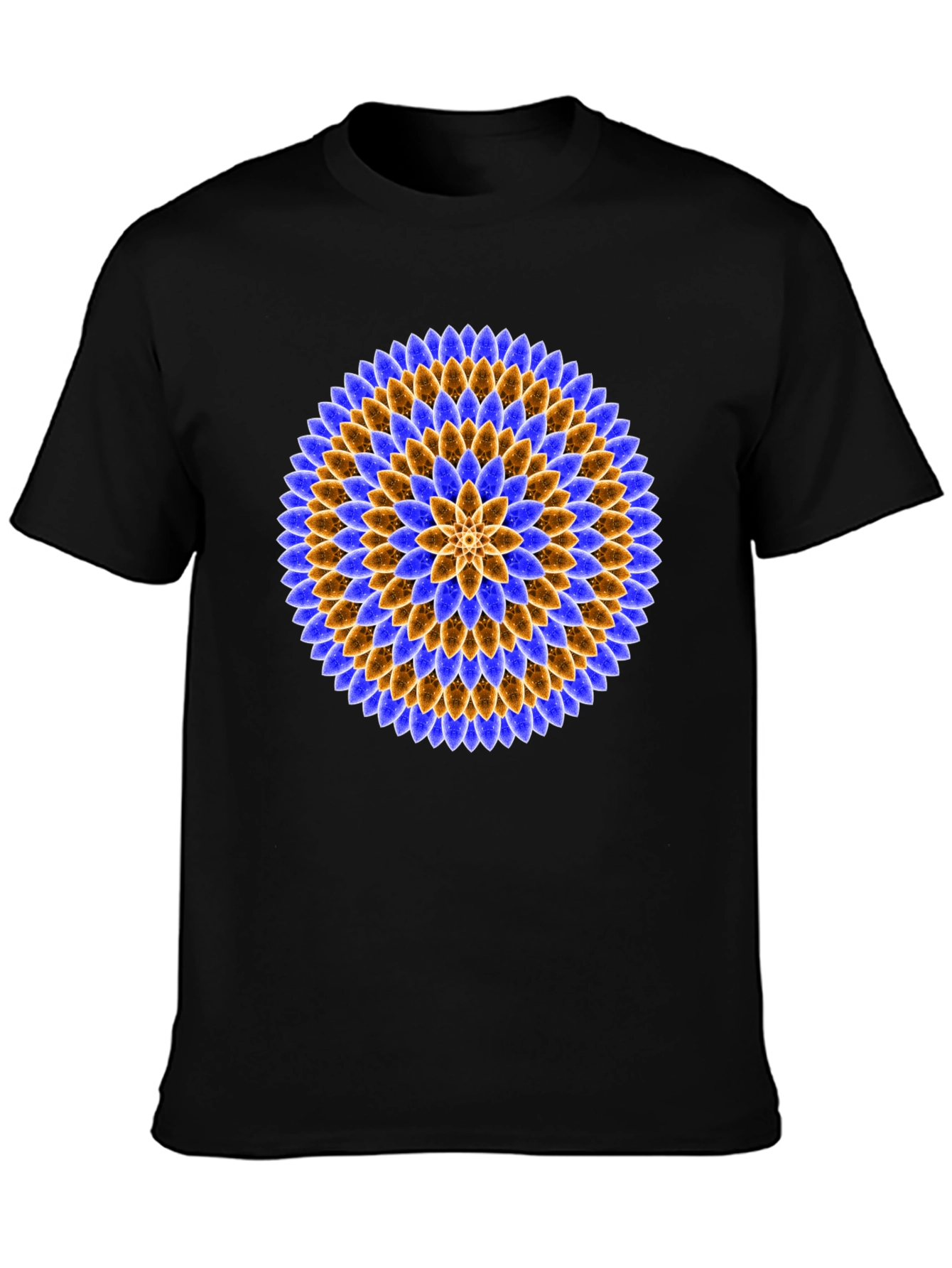 Floral Mandala Graphic Tee - Black Cotton T-Shirt
