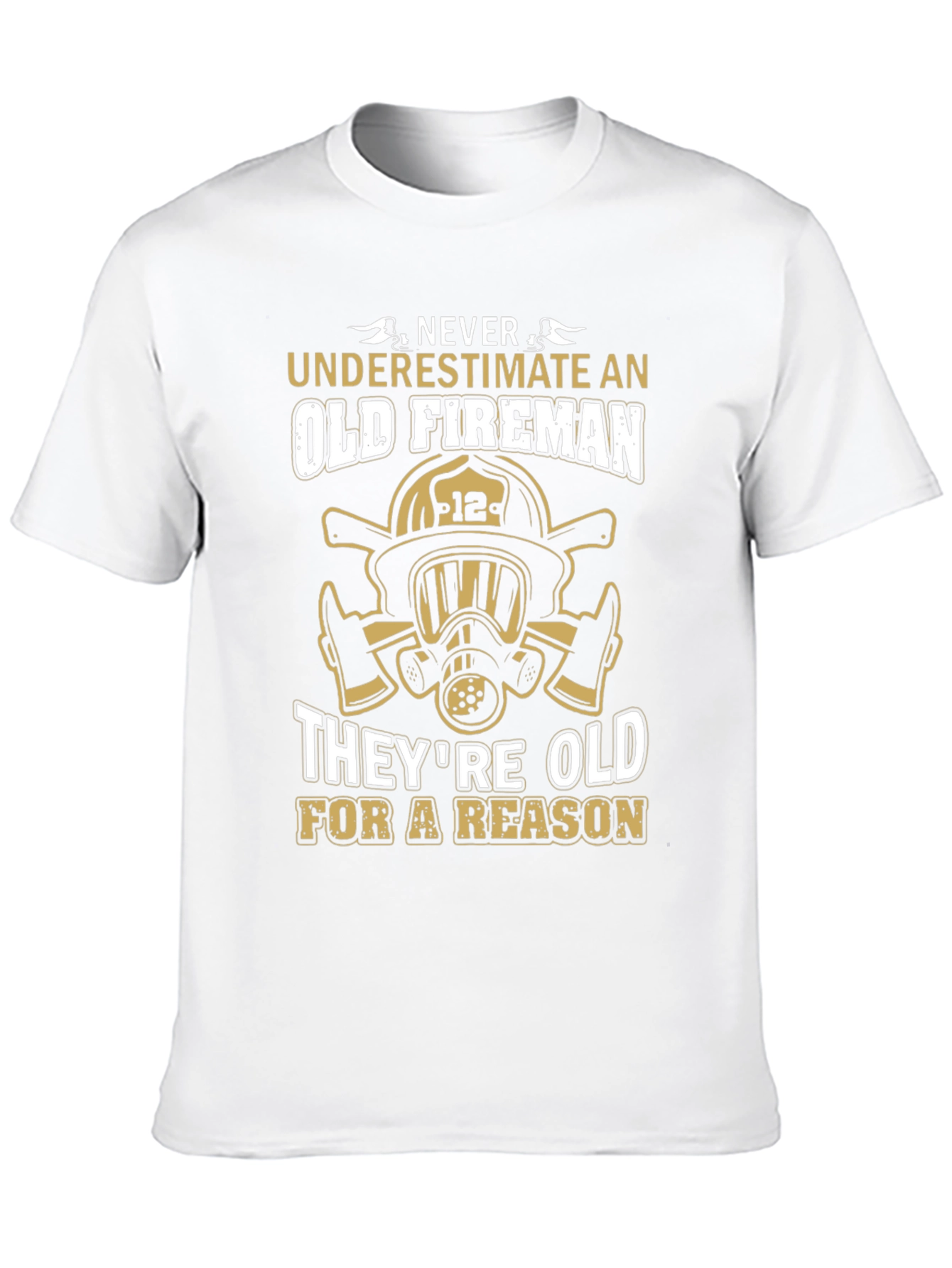Old Fireman T-Shirt - Black Graphic Tee