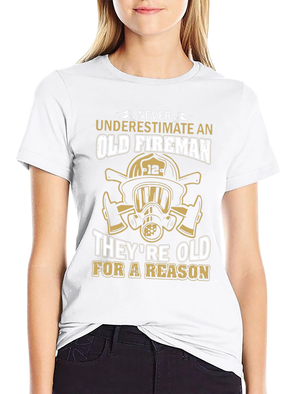 Old Fireman T-Shirt - Black Graphic Tee
