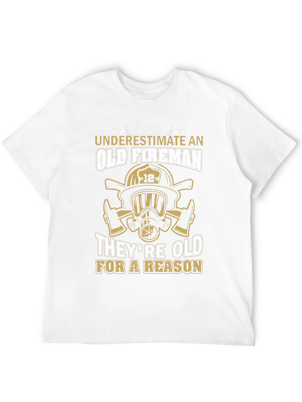 Old Fireman T-Shirt - Black Graphic Tee
