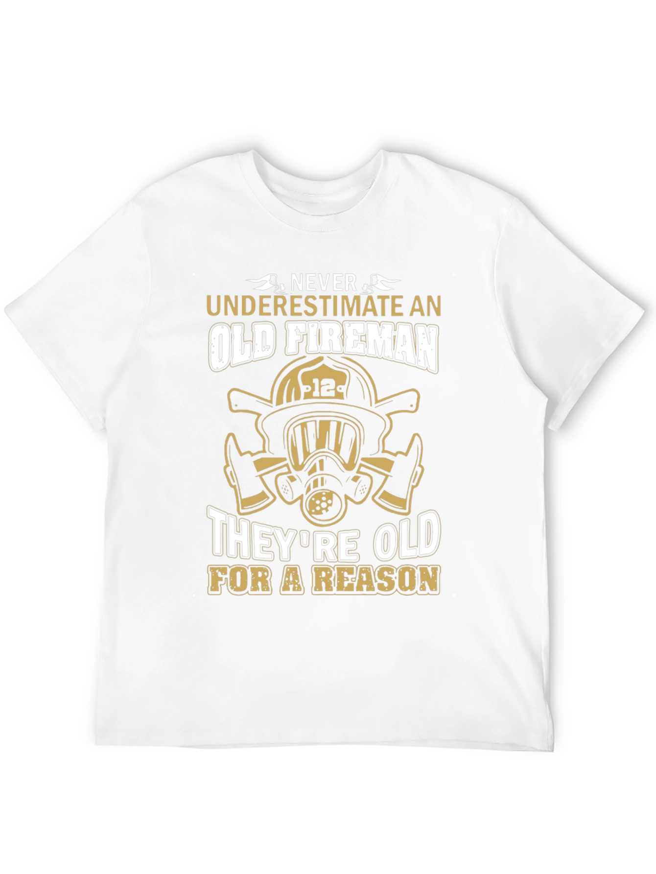 Old Fireman T-Shirt - Black Graphic Tee