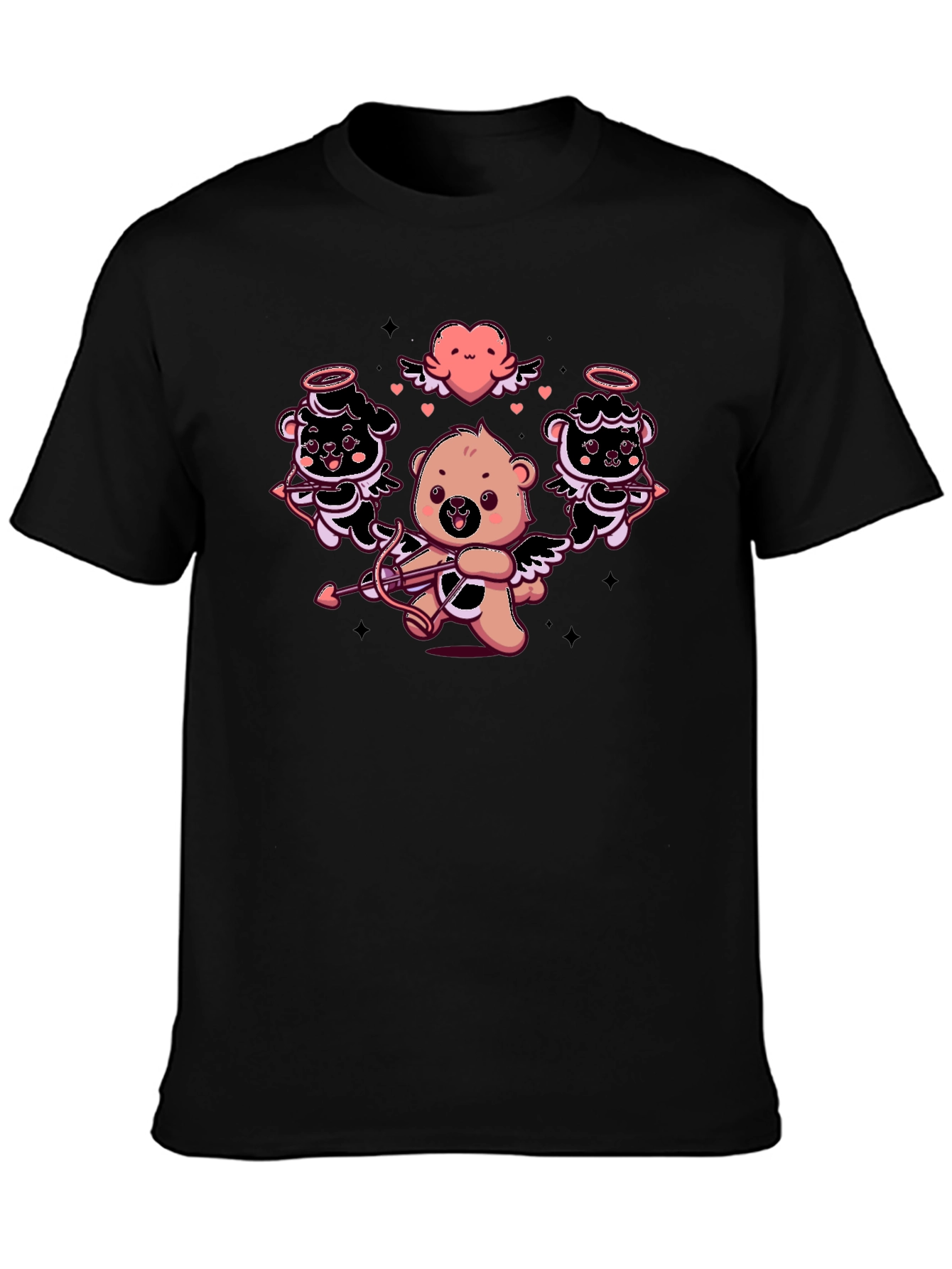 Cupid Bears Graphic Tee - Black