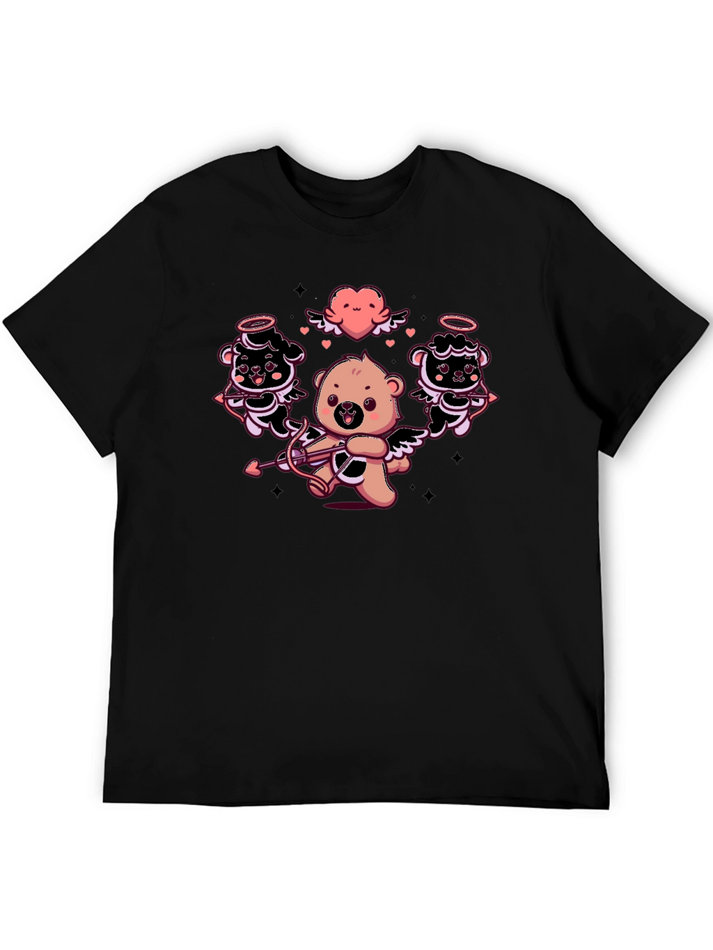 Cupid Bears Graphic Tee - Black