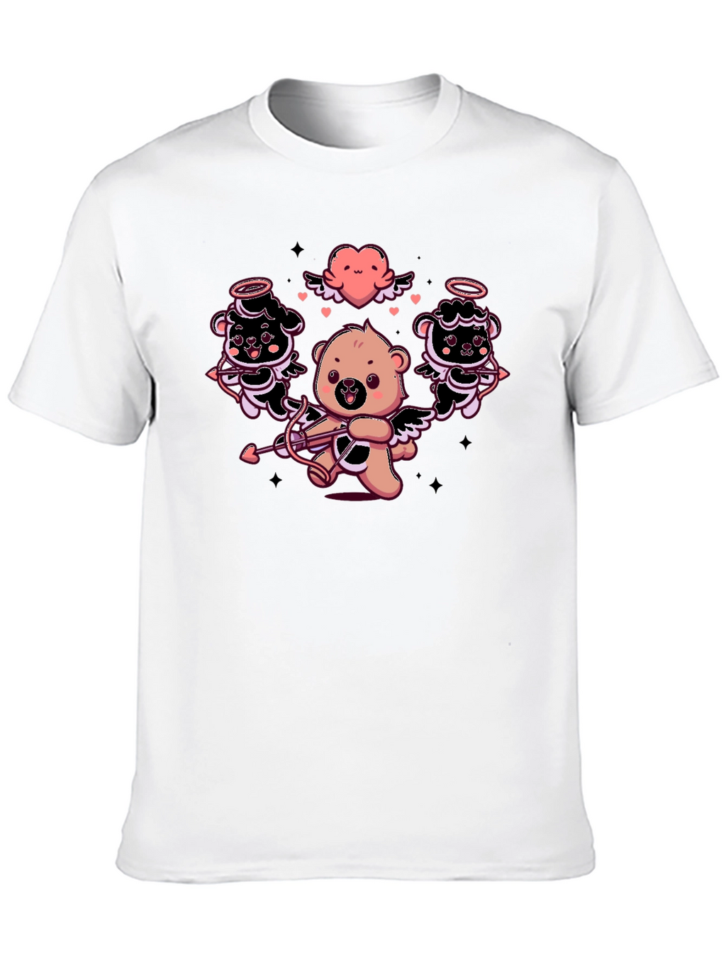 Cupid Bears Graphic Tee - Black