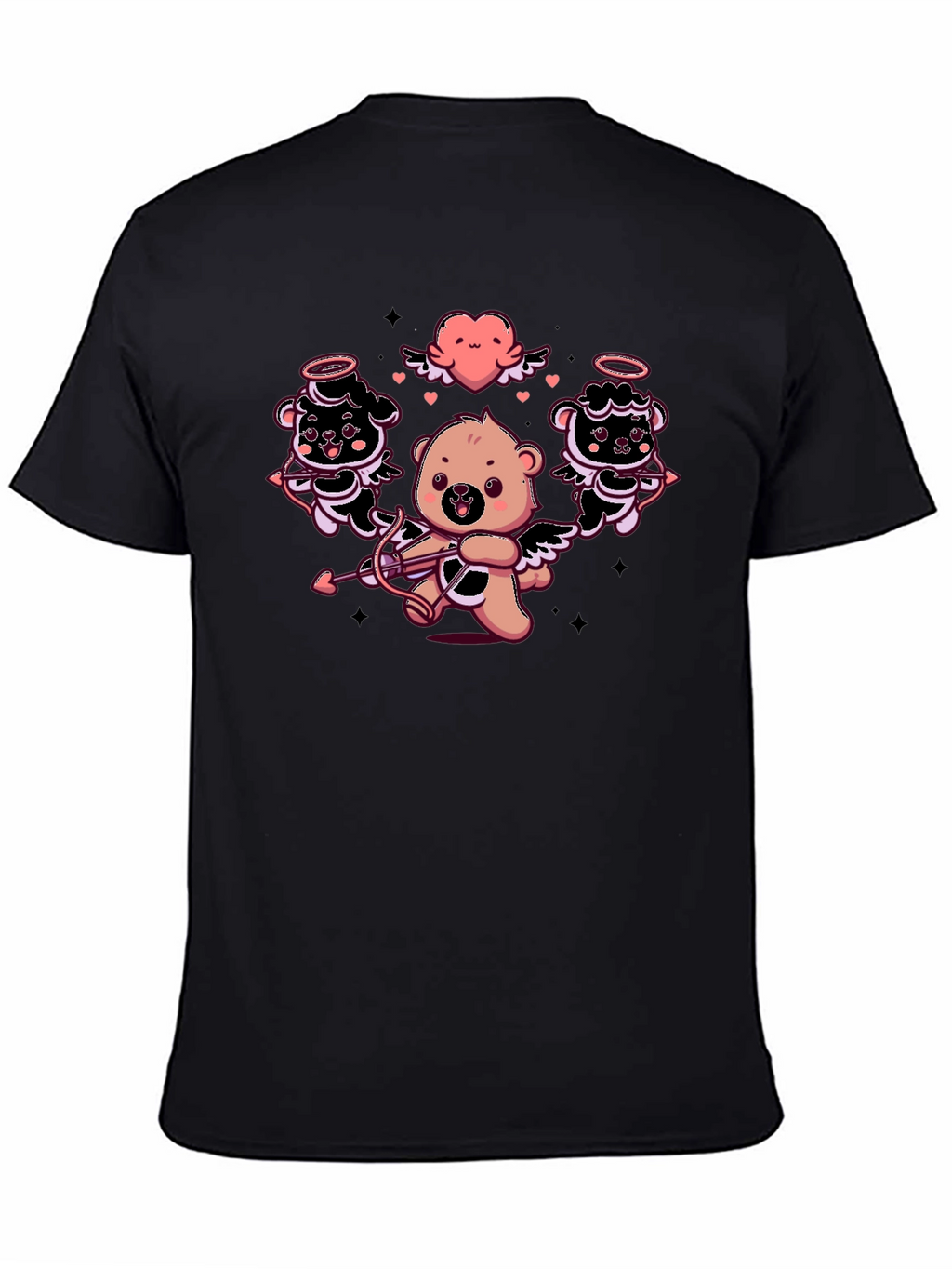 Cupid Bears Graphic Tee - Black