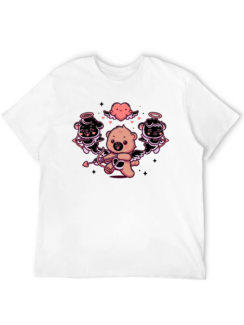 Cupid Bears Graphic Tee - Black
