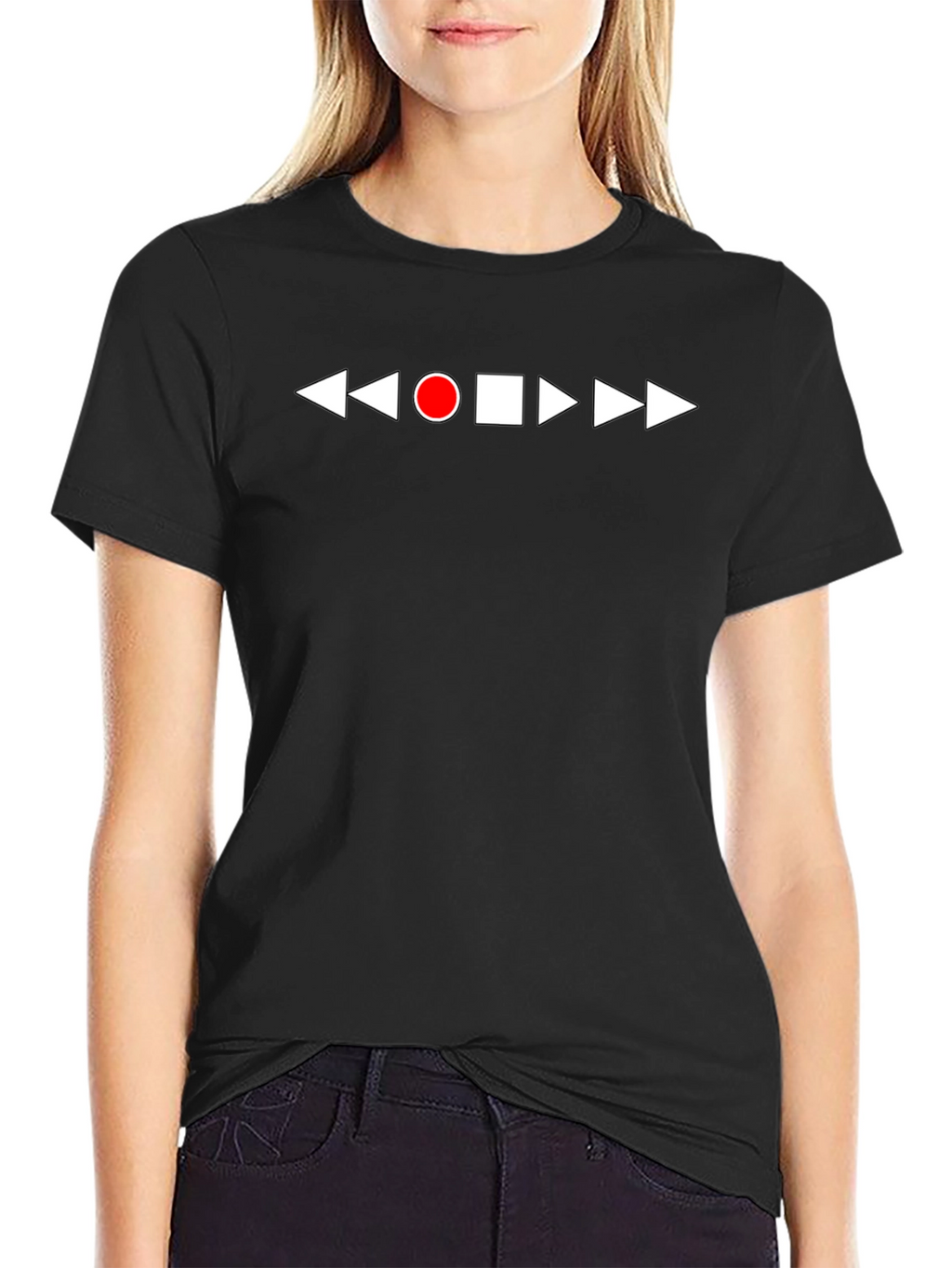 Playback Control T-Shirt - Black Graphic Tee