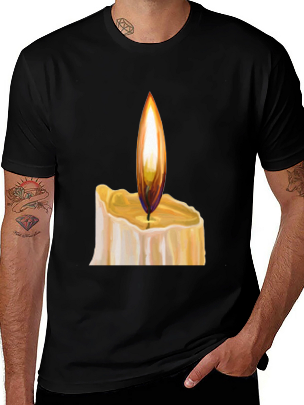 Candlelight Graphic Black T-Shirt