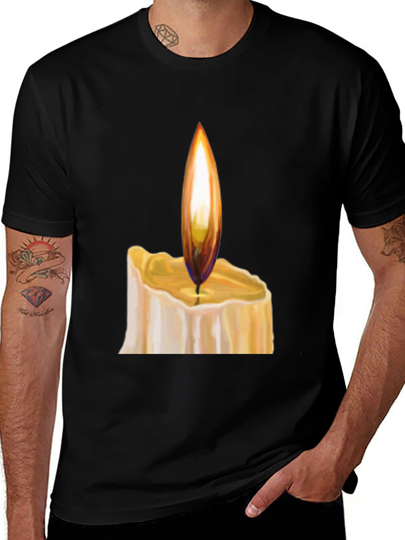 Candlelight Graphic Black T-Shirt