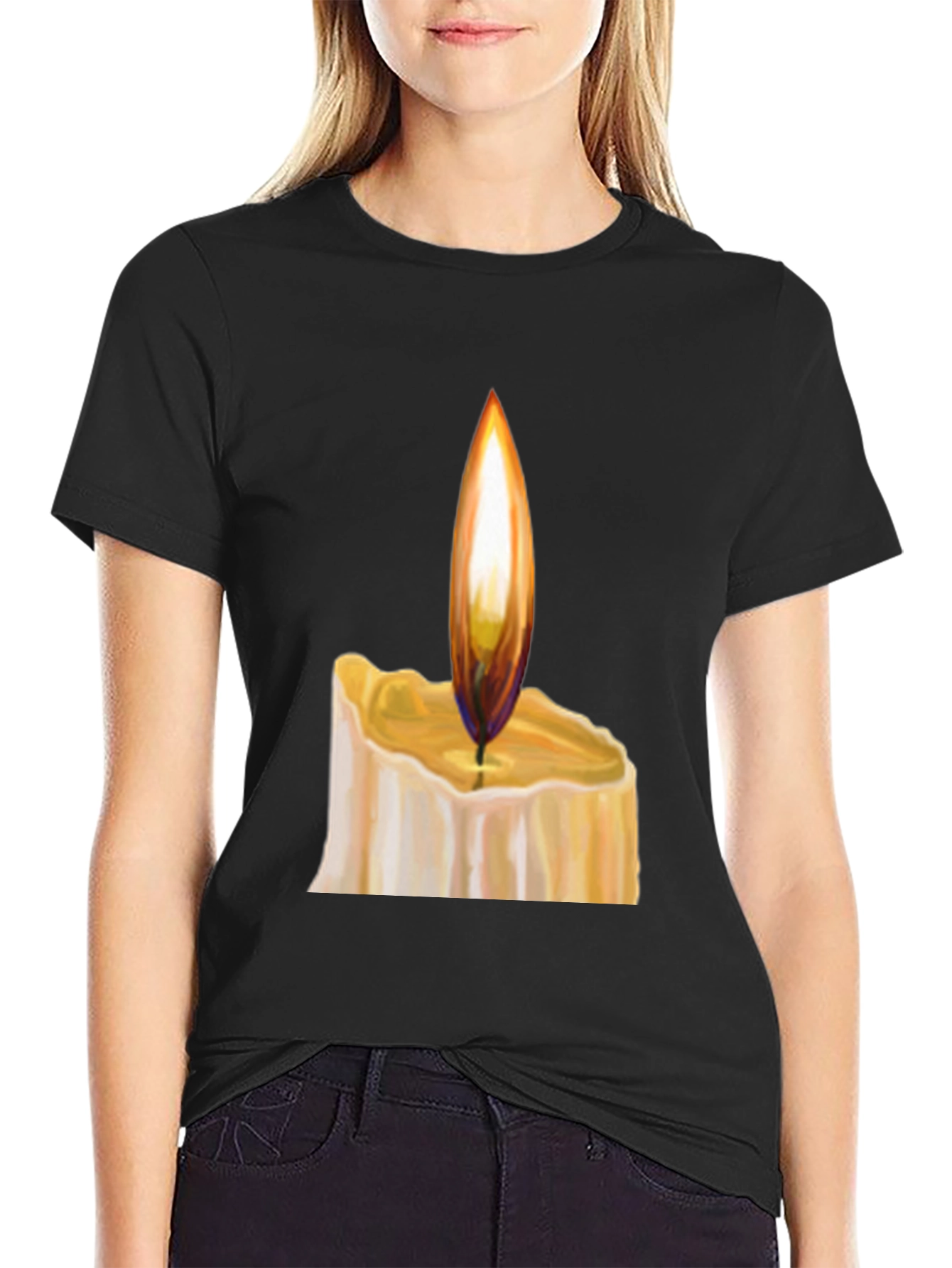 Candlelight Graphic Black T-Shirt