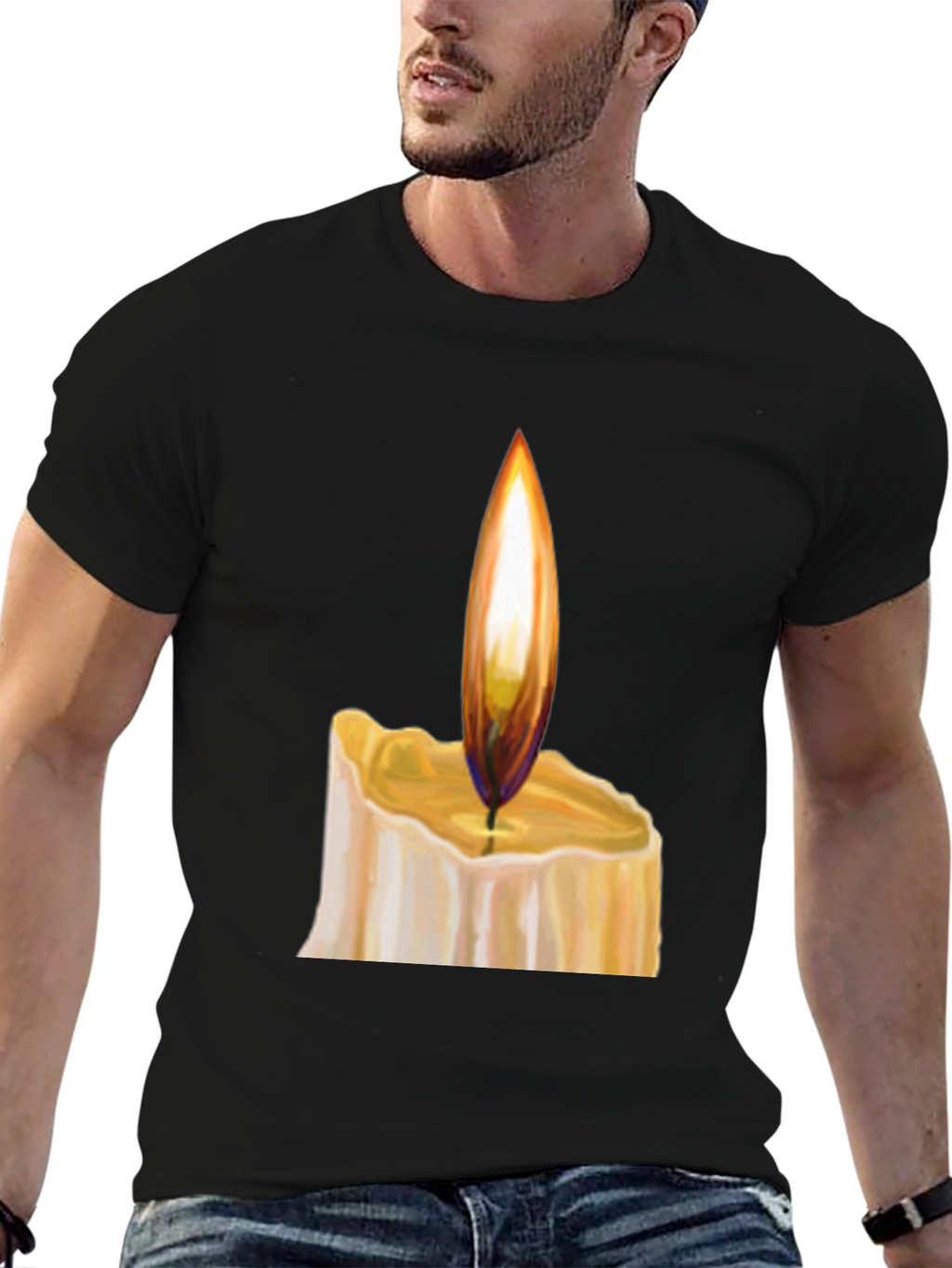 Candlelight Graphic Black T-Shirt