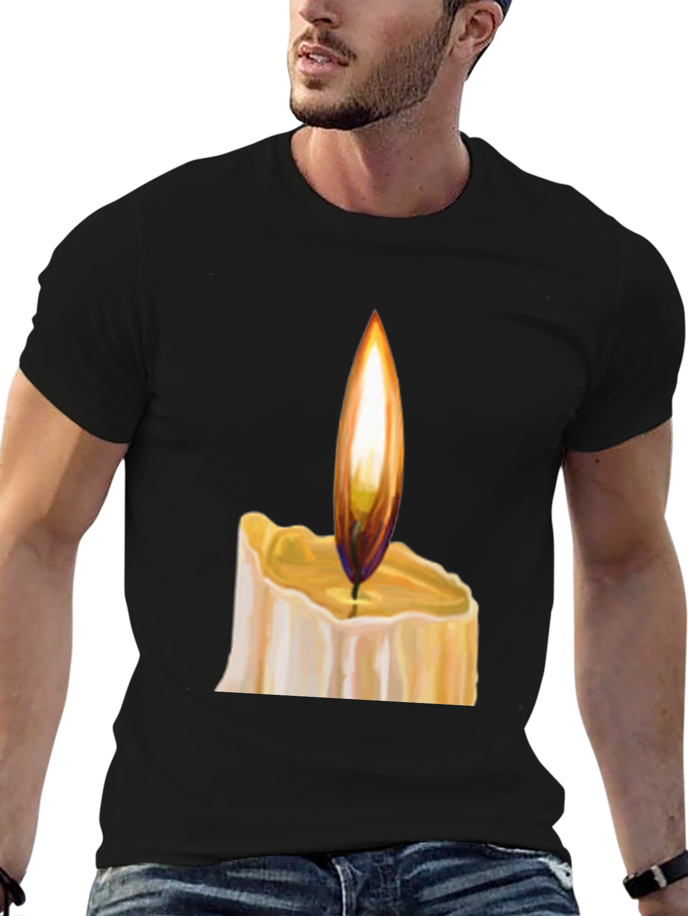 Candlelight Graphic Black T-Shirt