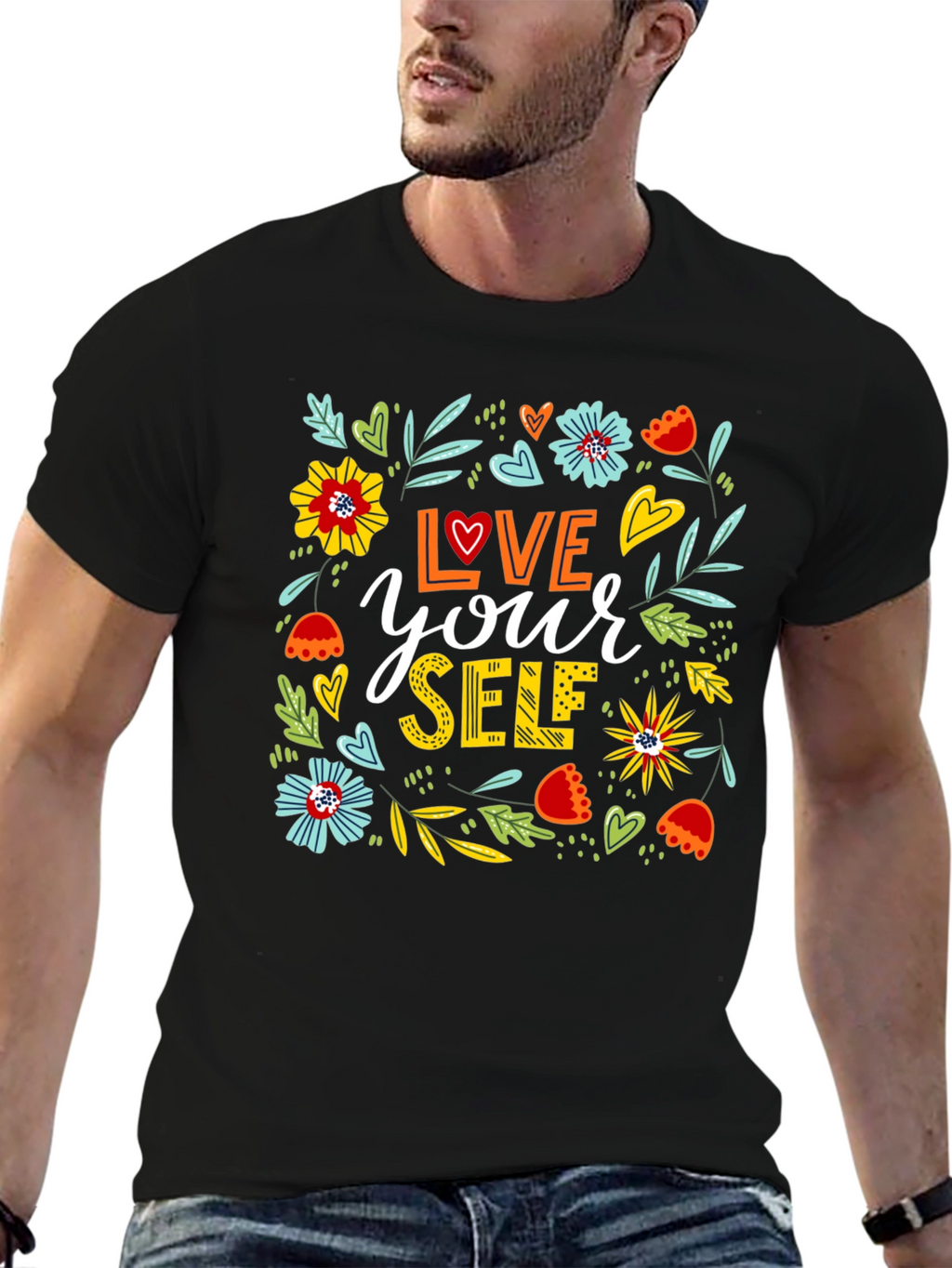 Love Yourself Floral Graphic T-Shirt
