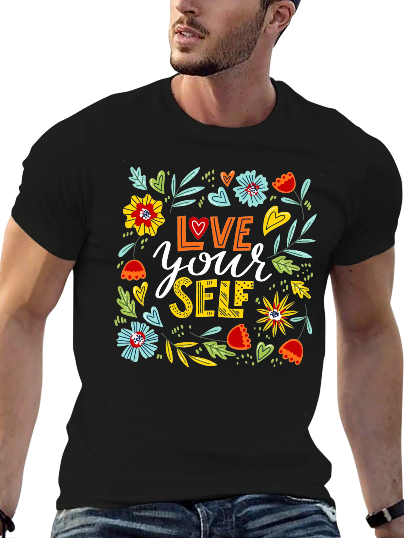 Love Yourself Floral Graphic T-Shirt