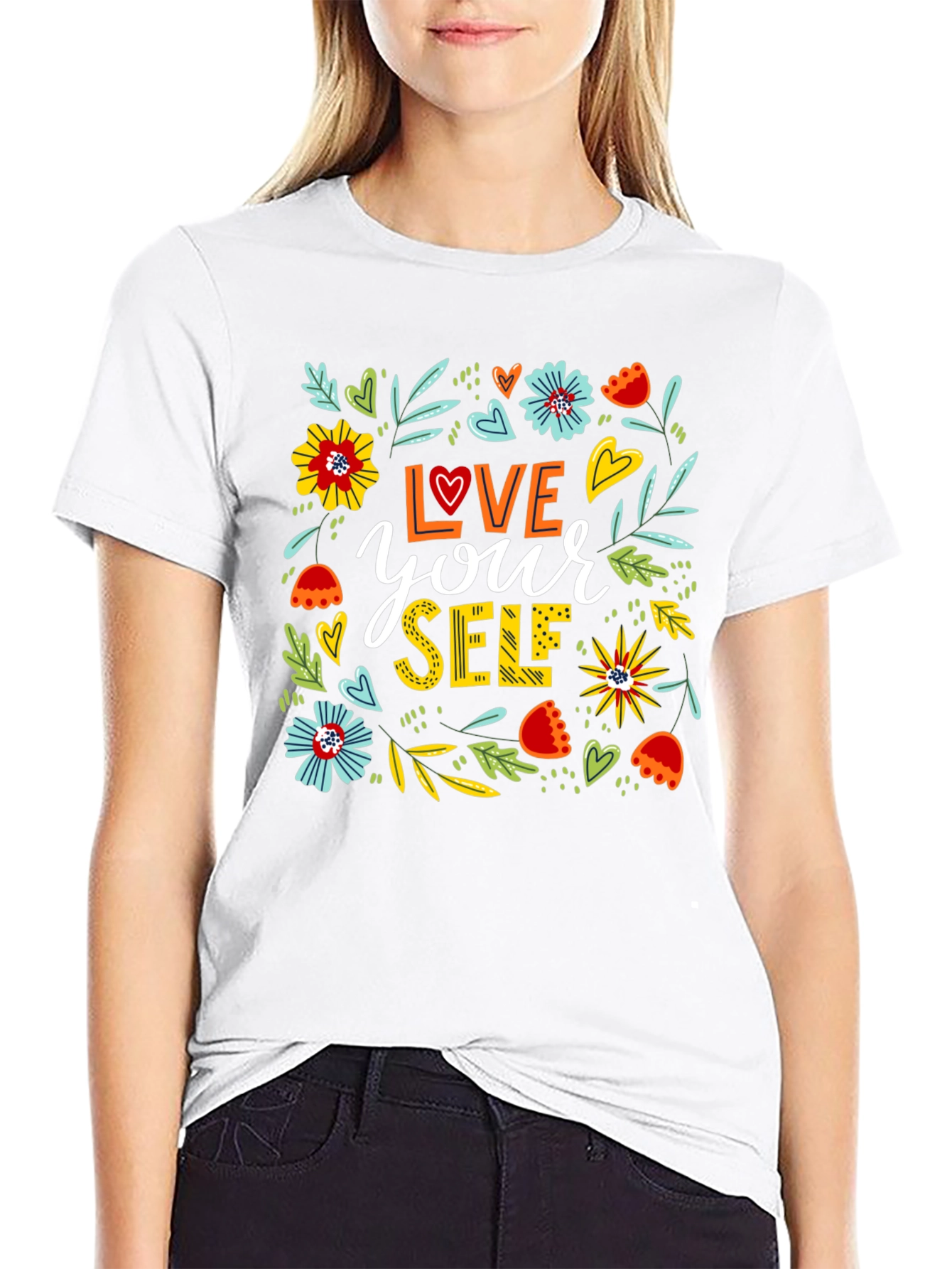 Love Yourself Floral Graphic T-Shirt