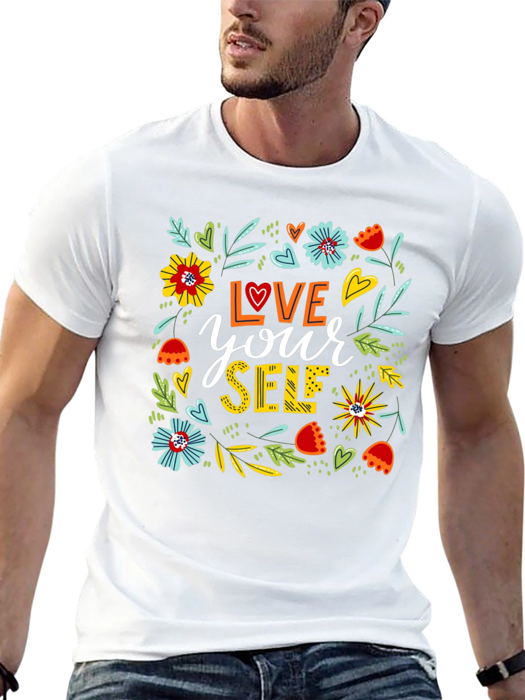 Love Yourself Floral Graphic T-Shirt