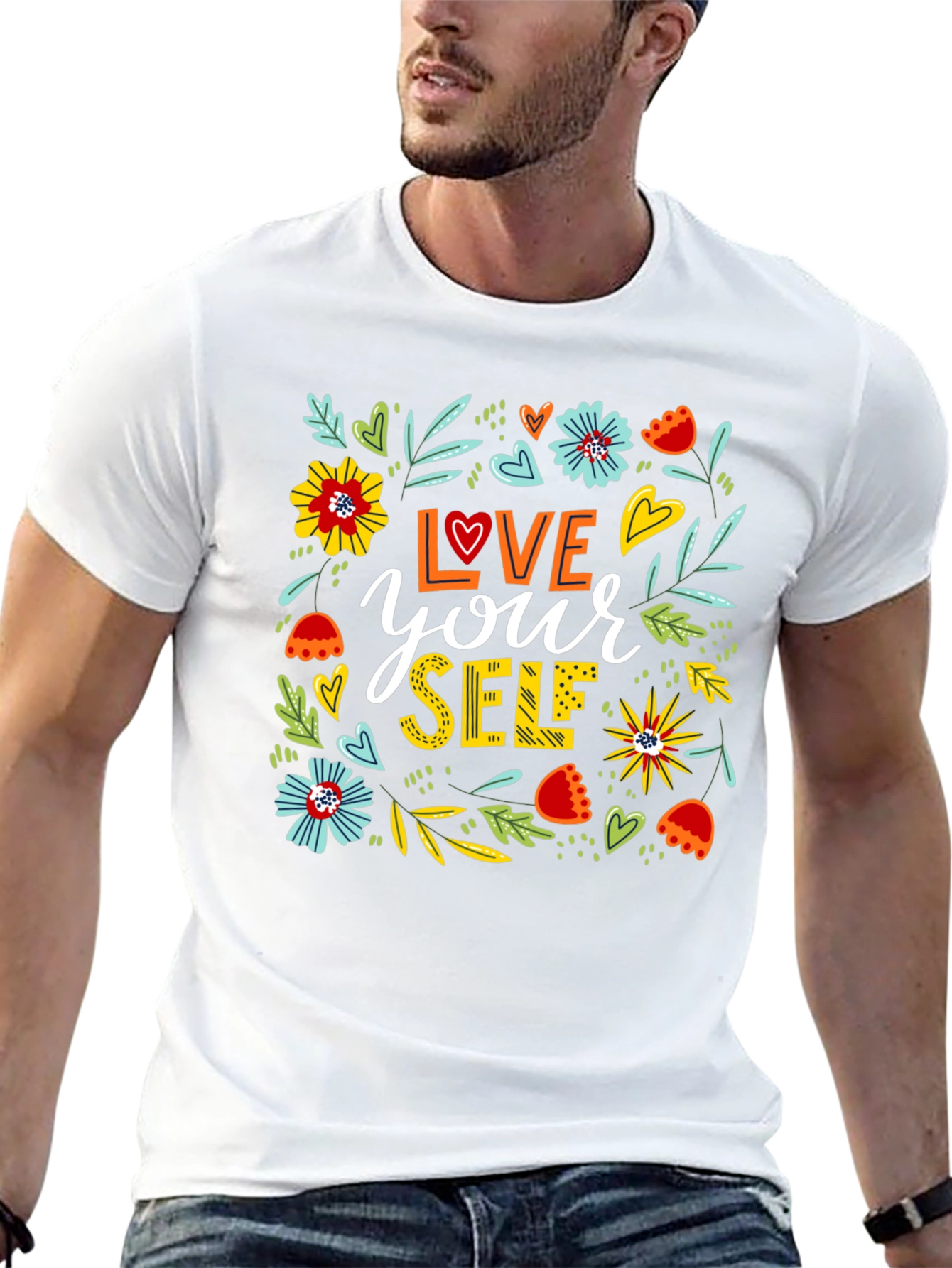 Love Yourself Floral Graphic T-Shirt