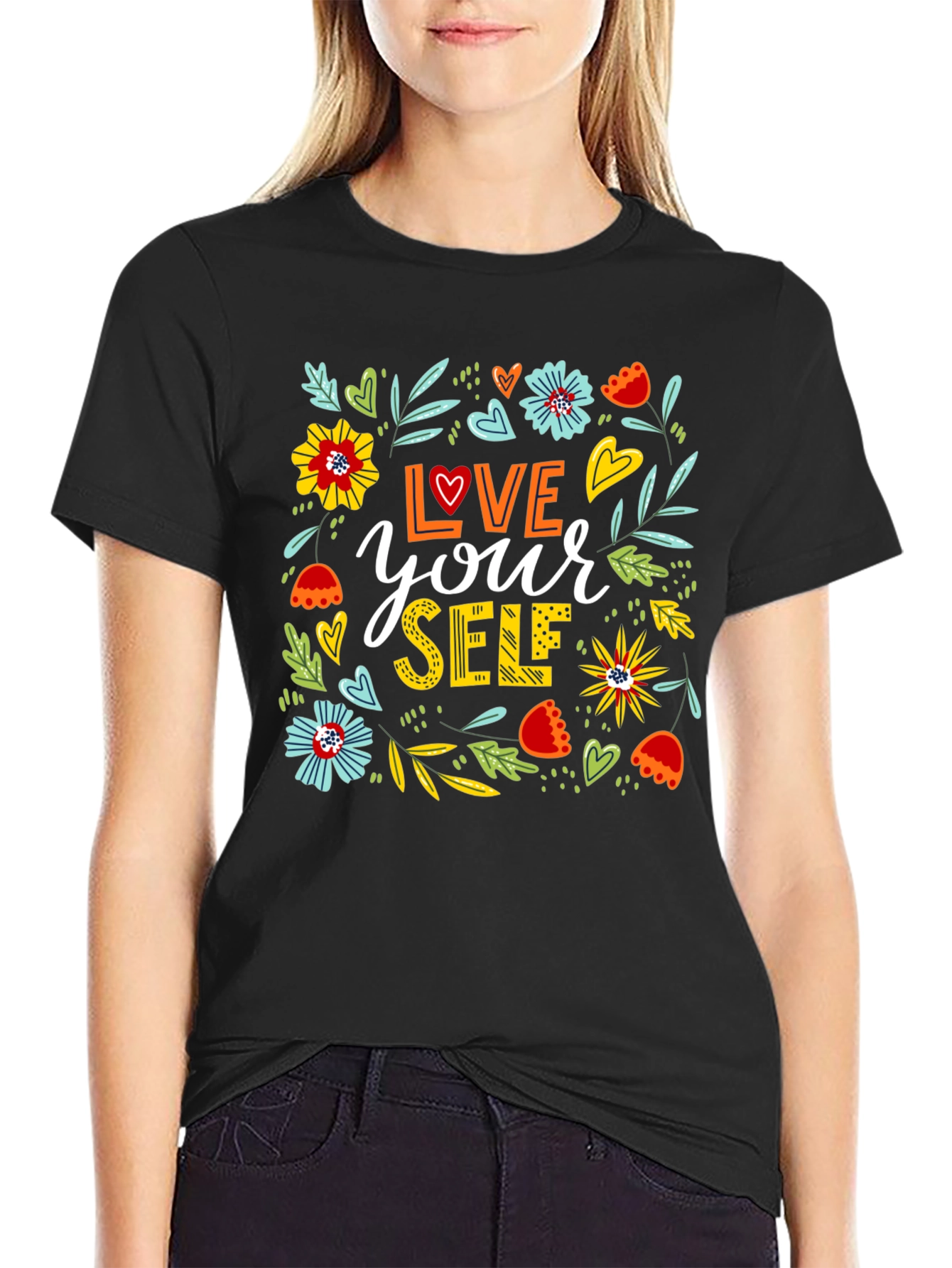 Love Yourself Floral Graphic T-Shirt