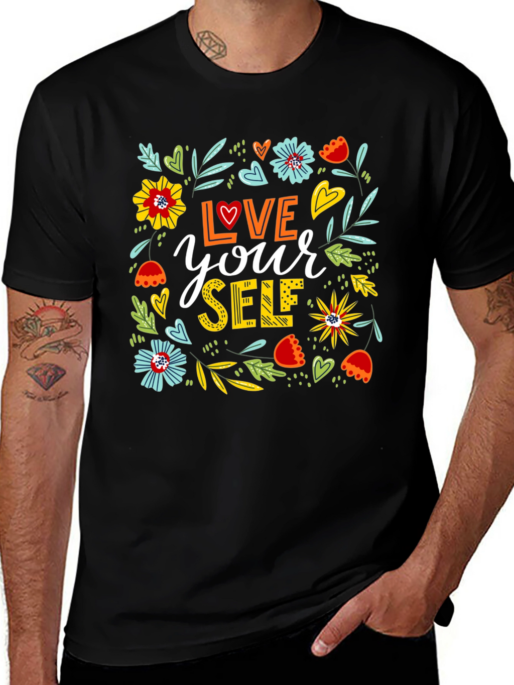 Love Yourself Floral Graphic T-Shirt