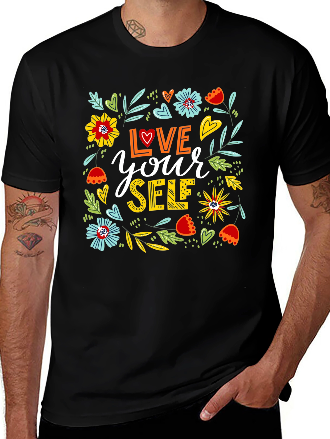 Love Yourself Floral Graphic T-Shirt