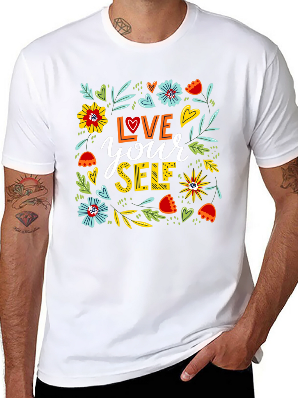 Love Yourself Floral Graphic T-Shirt