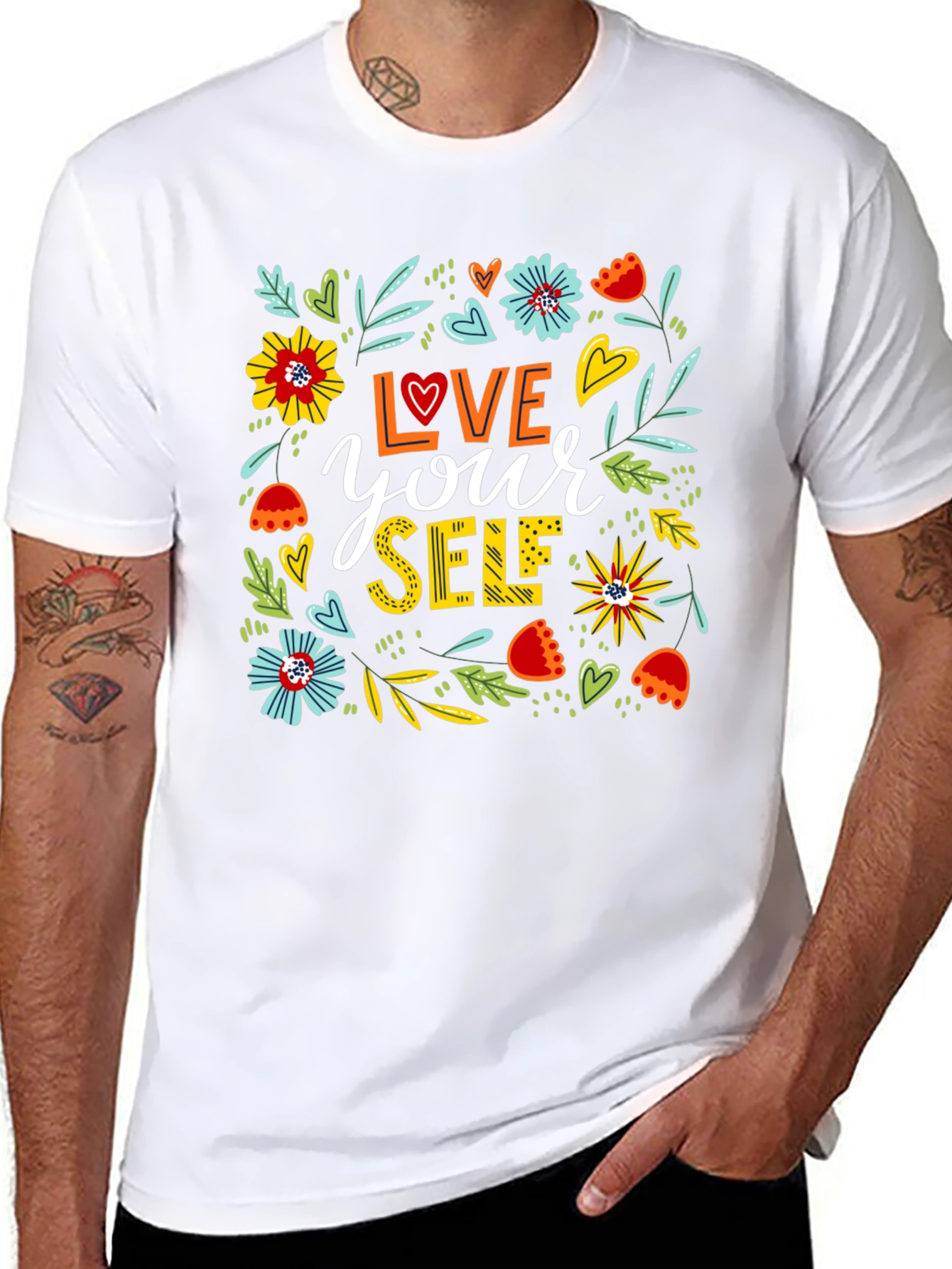Love Yourself Floral Graphic T-Shirt