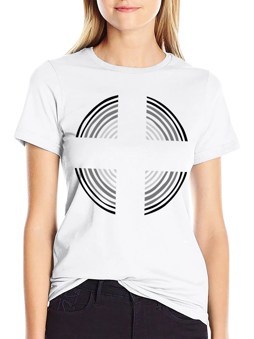 Geometric Cross Graphic Tee - Soft Cotton Comfort