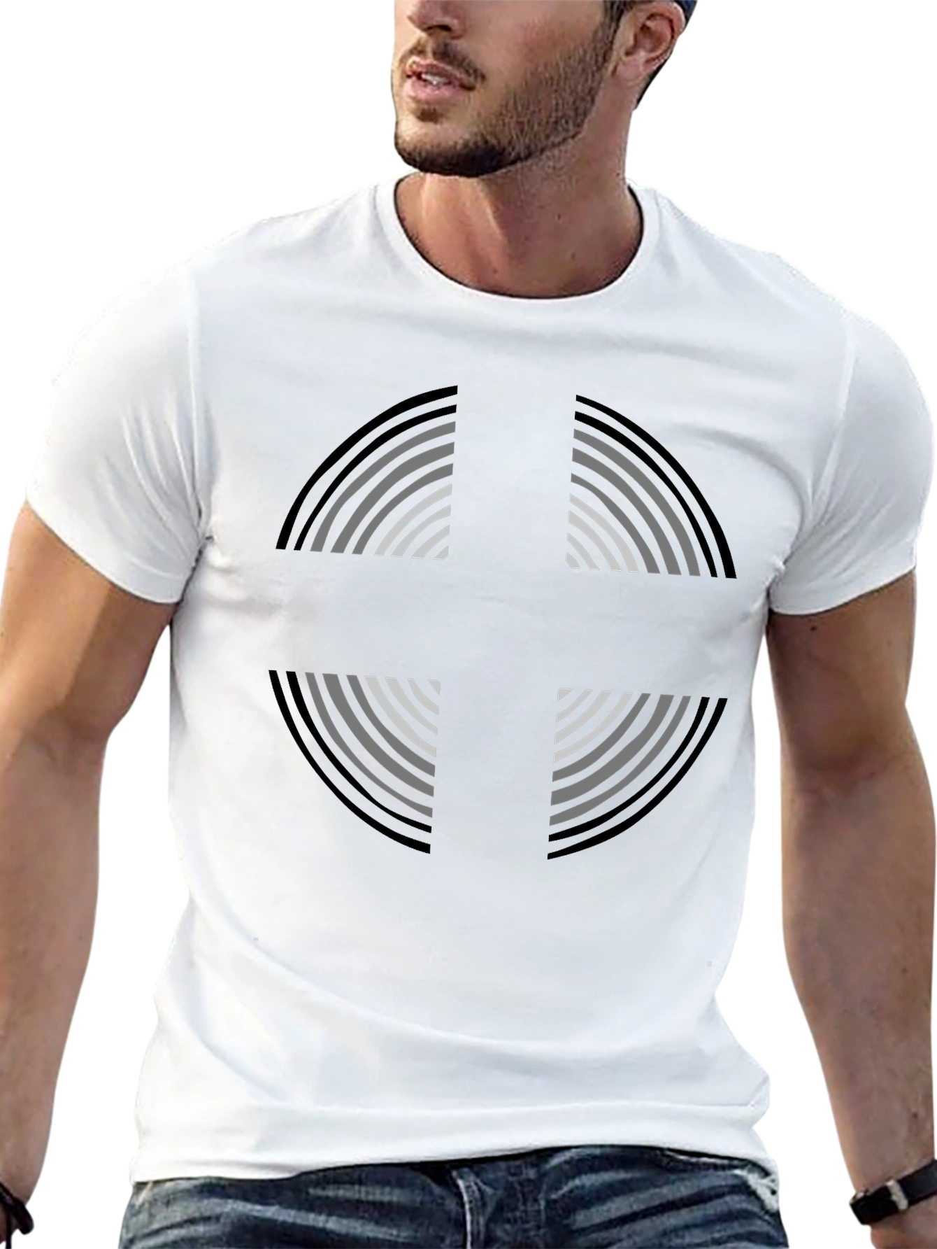 Geometric Cross Graphic Tee - Soft Cotton Comfort