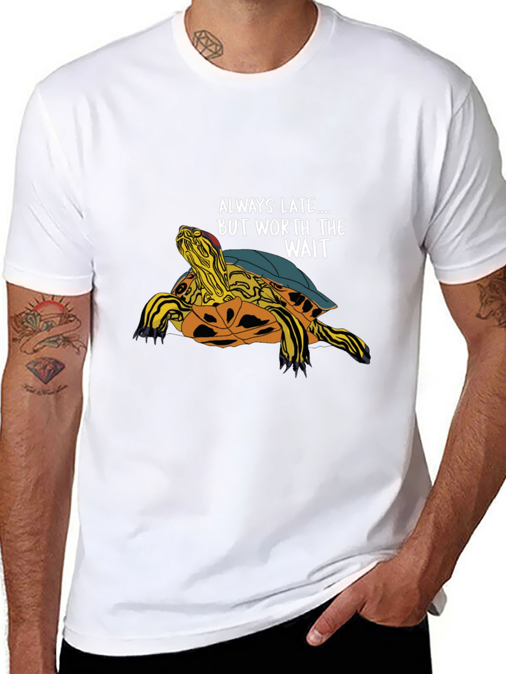 Always Late Turtle Graphic T-Shirt - Unisex Casual Top