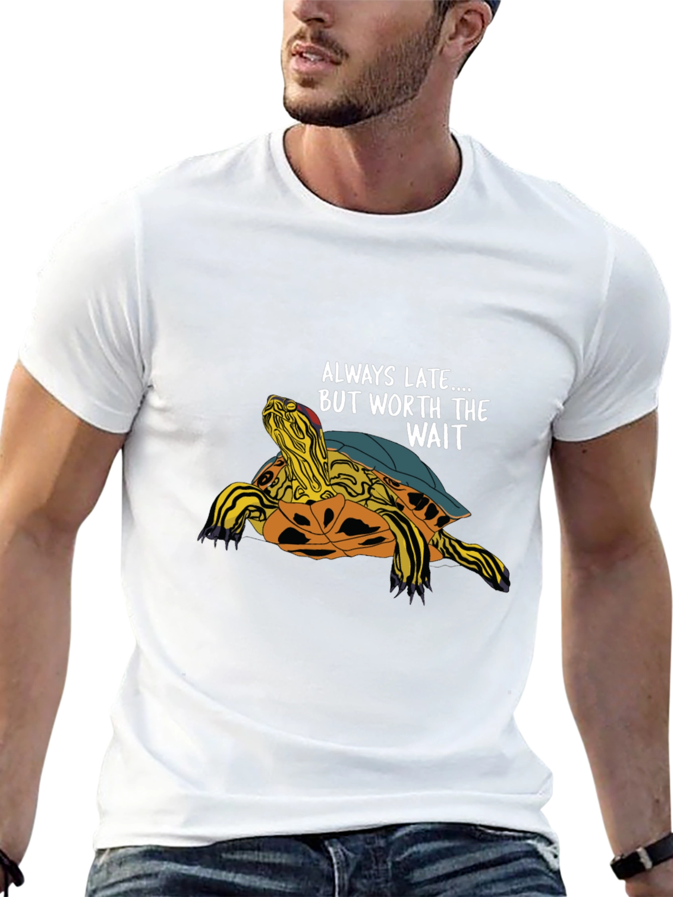 Always Late Turtle Graphic T-Shirt - Unisex Casual Top