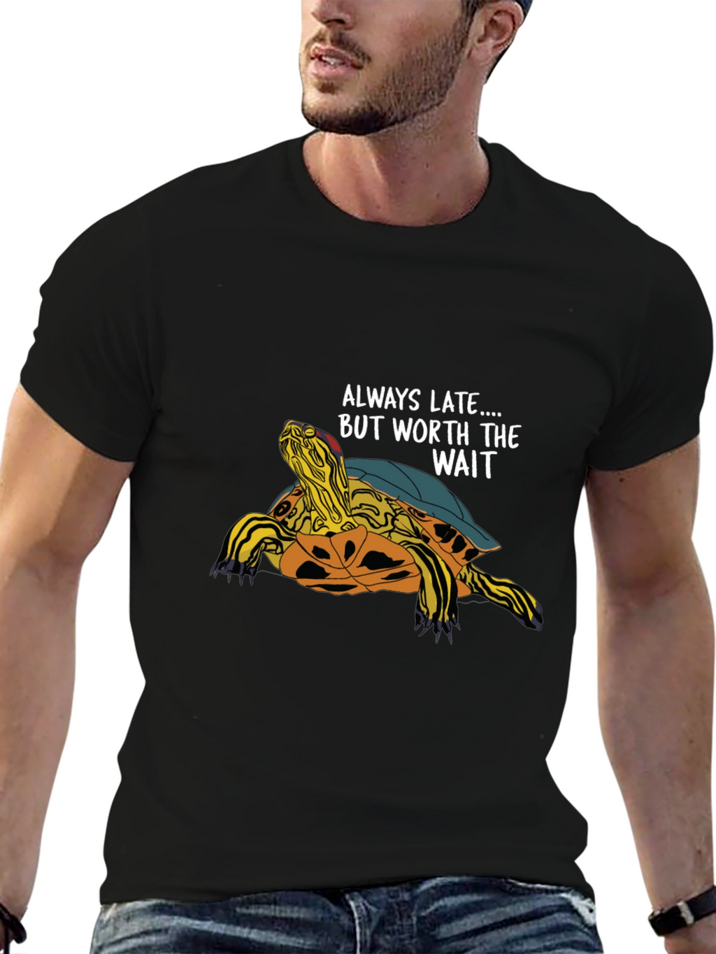 Always Late Turtle Graphic T-Shirt - Unisex Casual Top