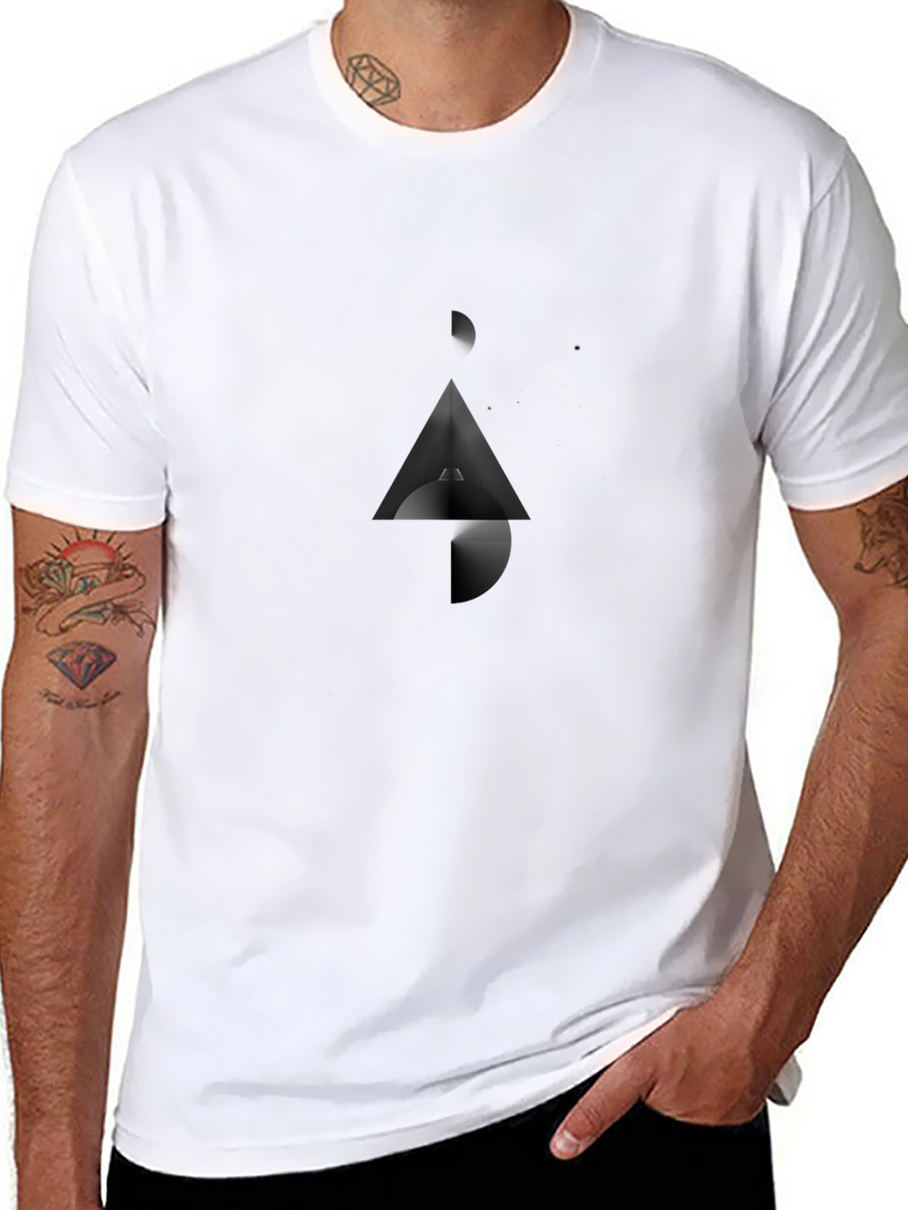 Abstract Graphic Black T-Shirt
