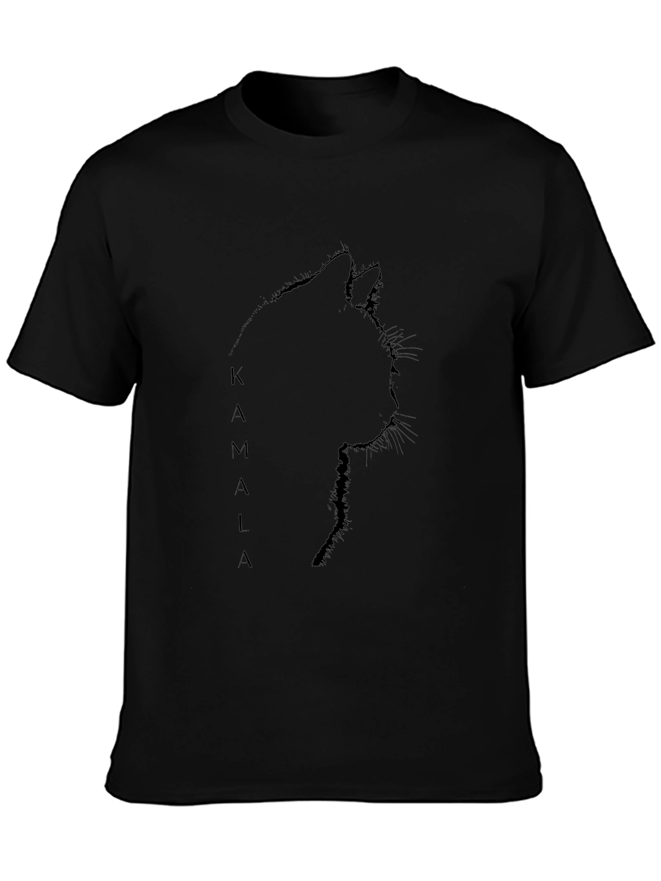 Kamala Cat Silhouette Black T-Shirt