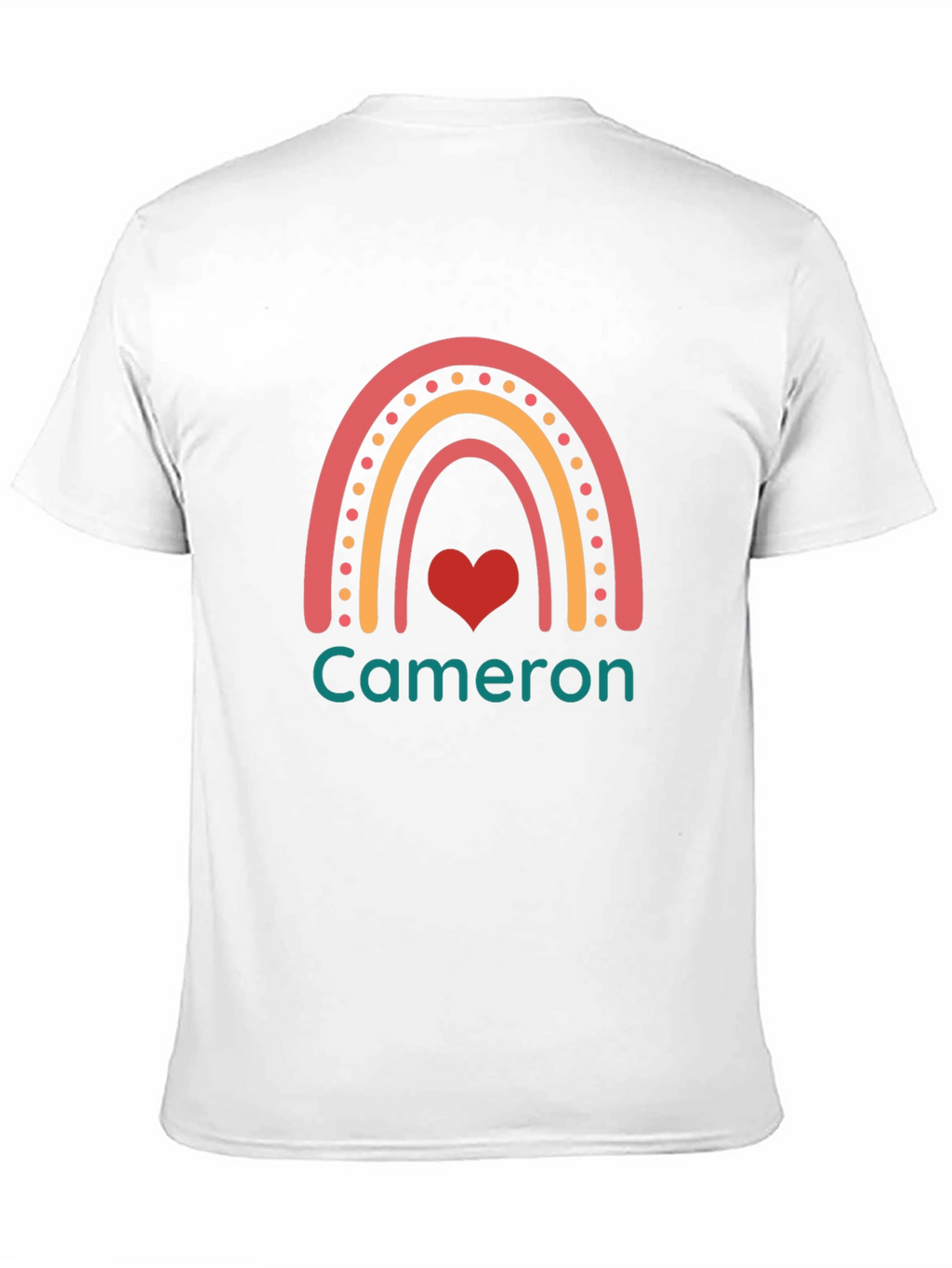 Personalized Cameron Rainbow Heart T-Shirt