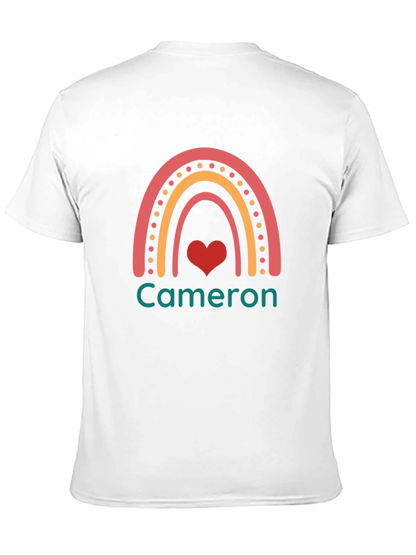 Personalized Cameron Rainbow Heart T-Shirt